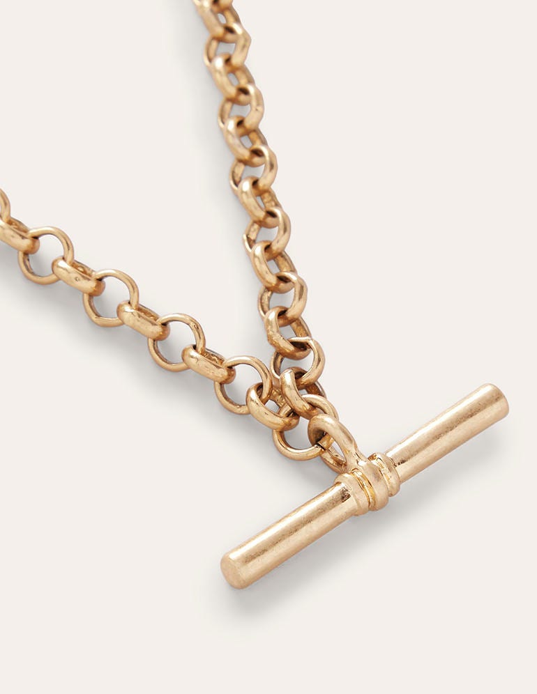 T-bar Chain Necklace-Gold Colour - Image 4
