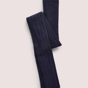 Cable Knit Stockings-Navy