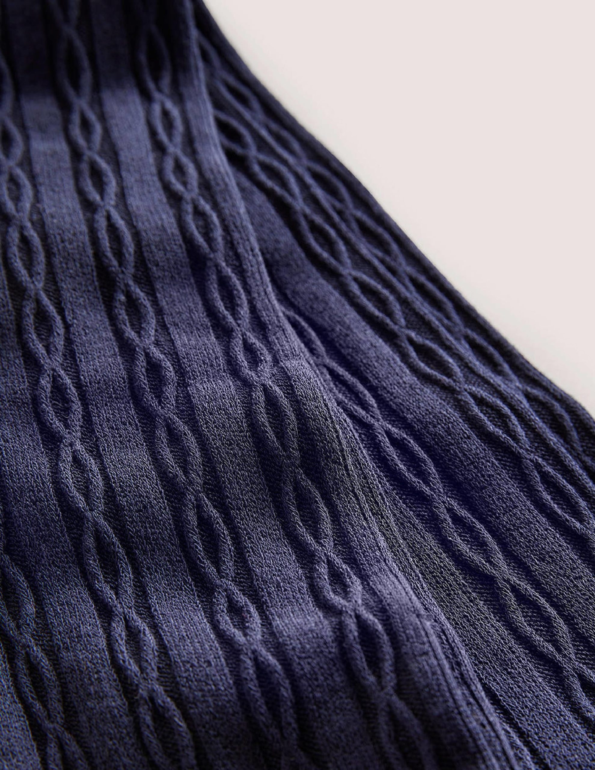 Cable Knit Stockings-Navy - Image 2