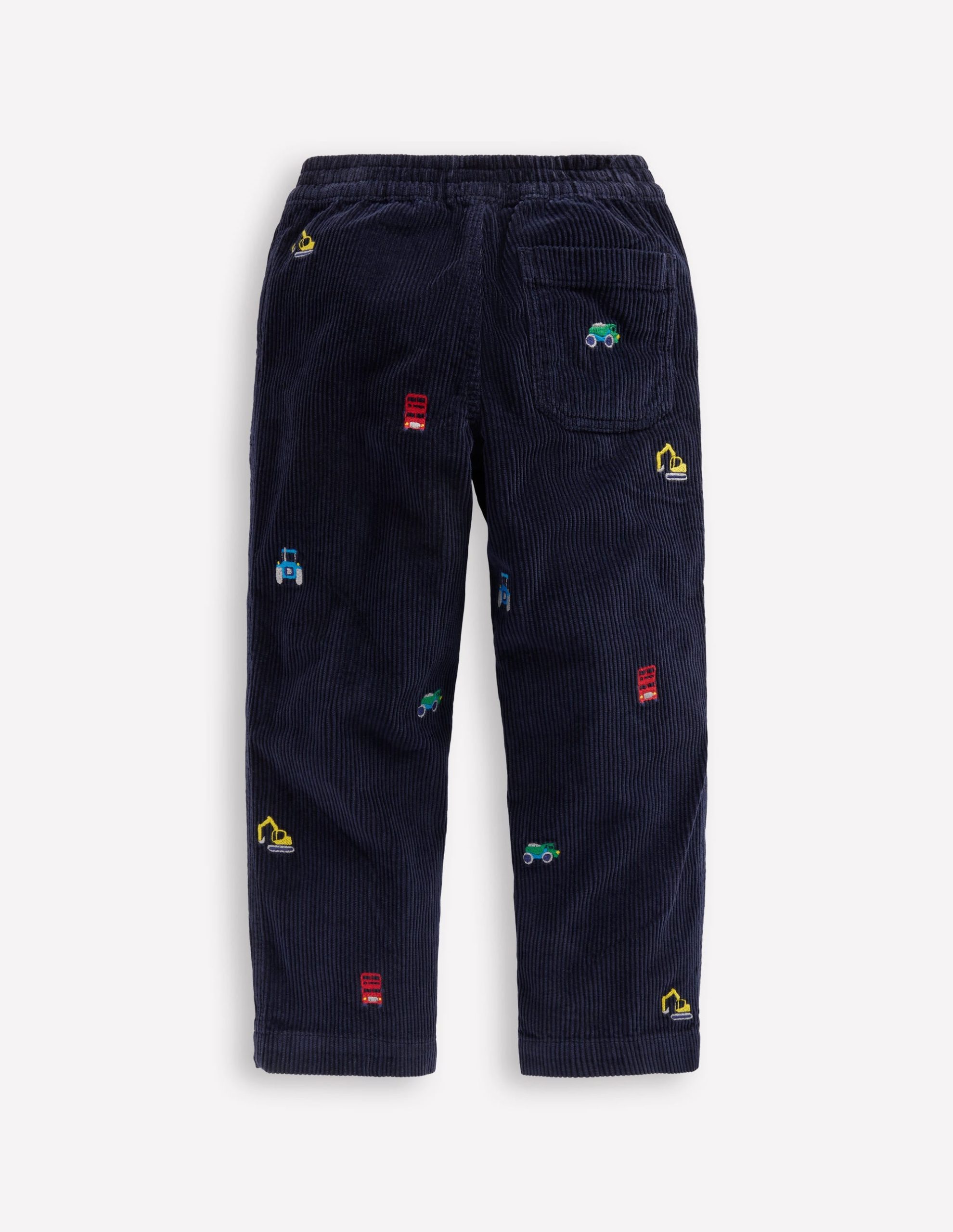 Pull-on Cord Pants-Construction Embroidery - Image 2