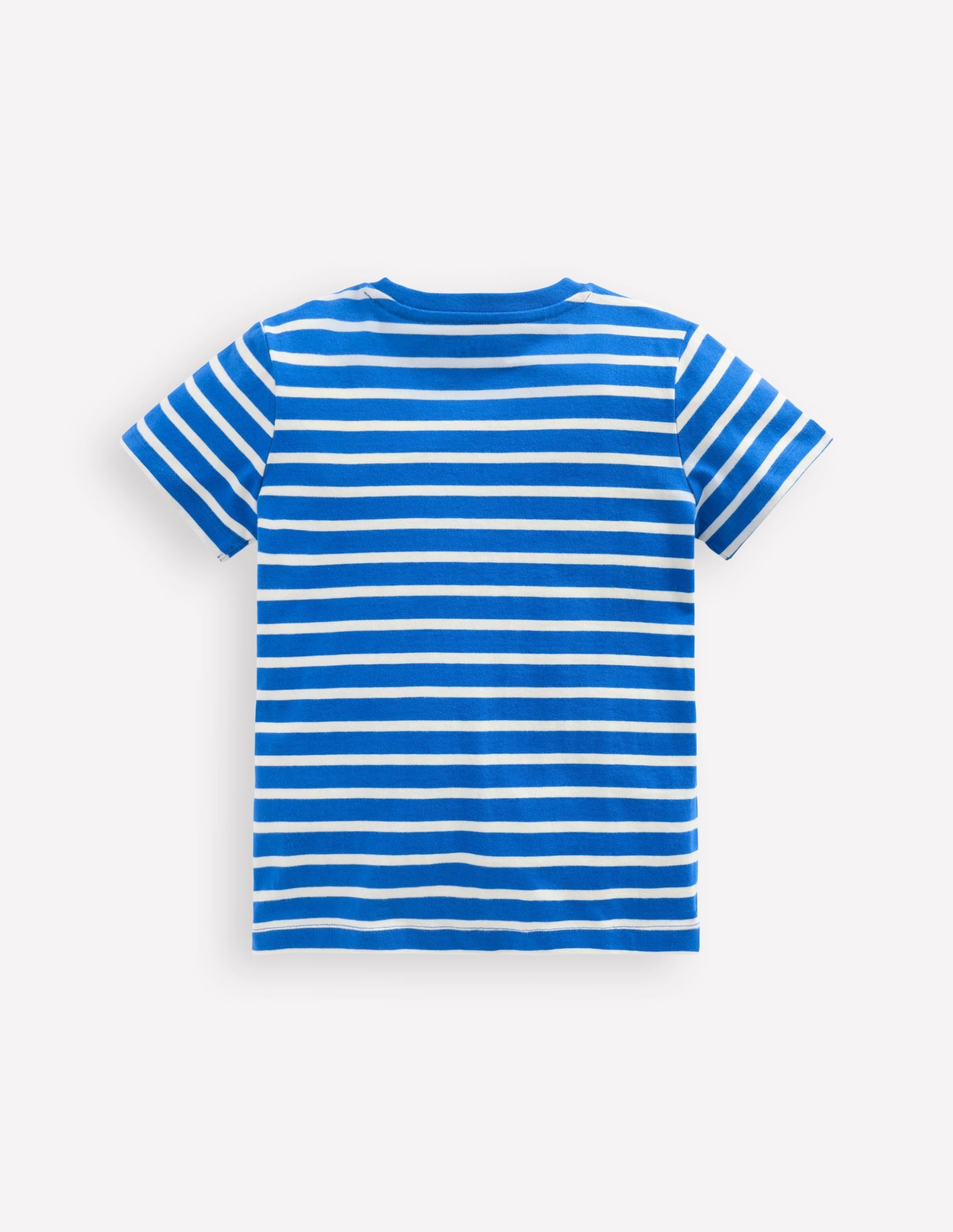 Short Sleeve Appliqu?? T-shirt-Gallery Blue Stripe Seagulls - Image 2