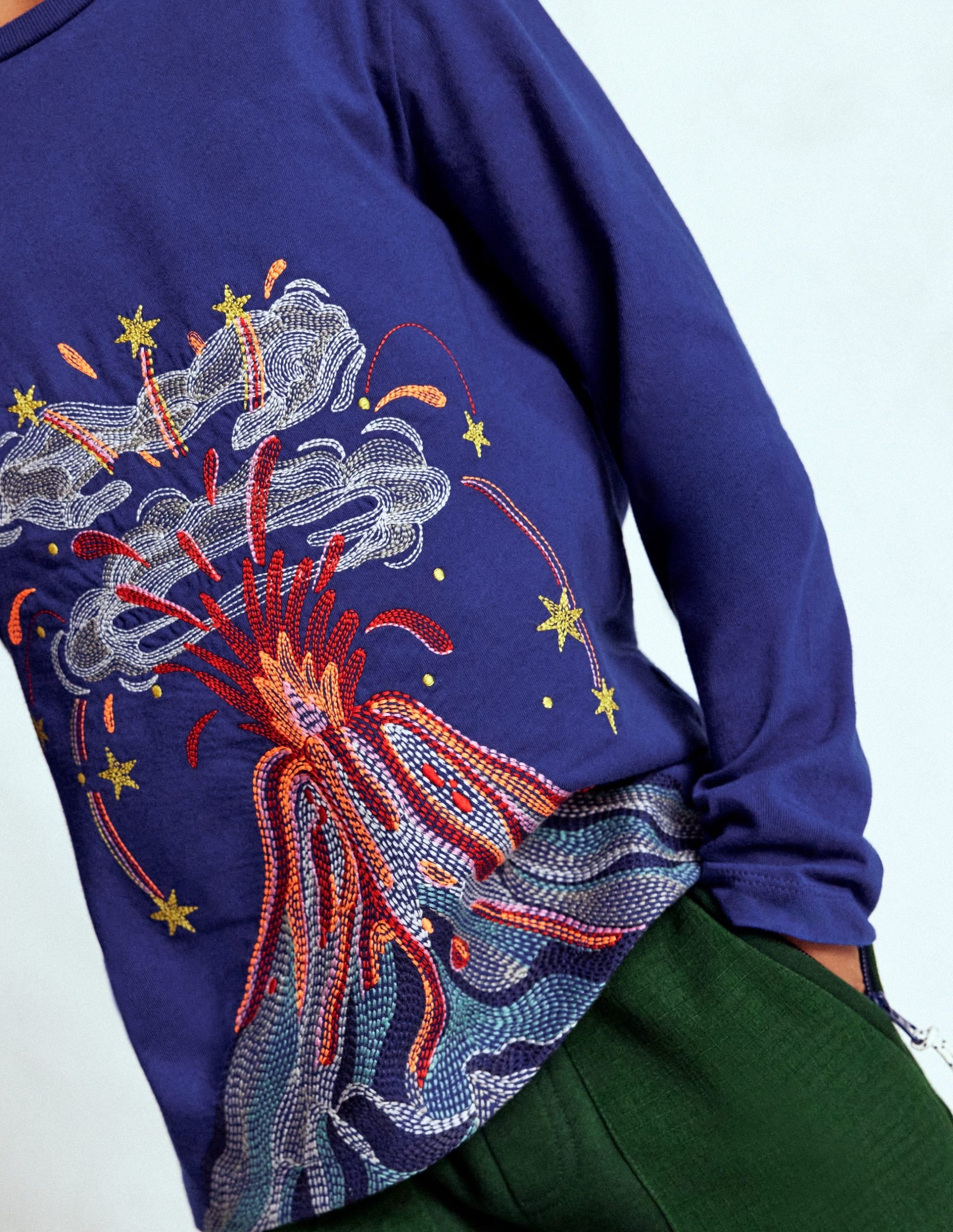 Superstitch Long Sleeve Top-Multi Volcanoes - Image 2