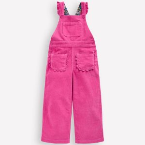 Frill Overalls-Raspberry Pink