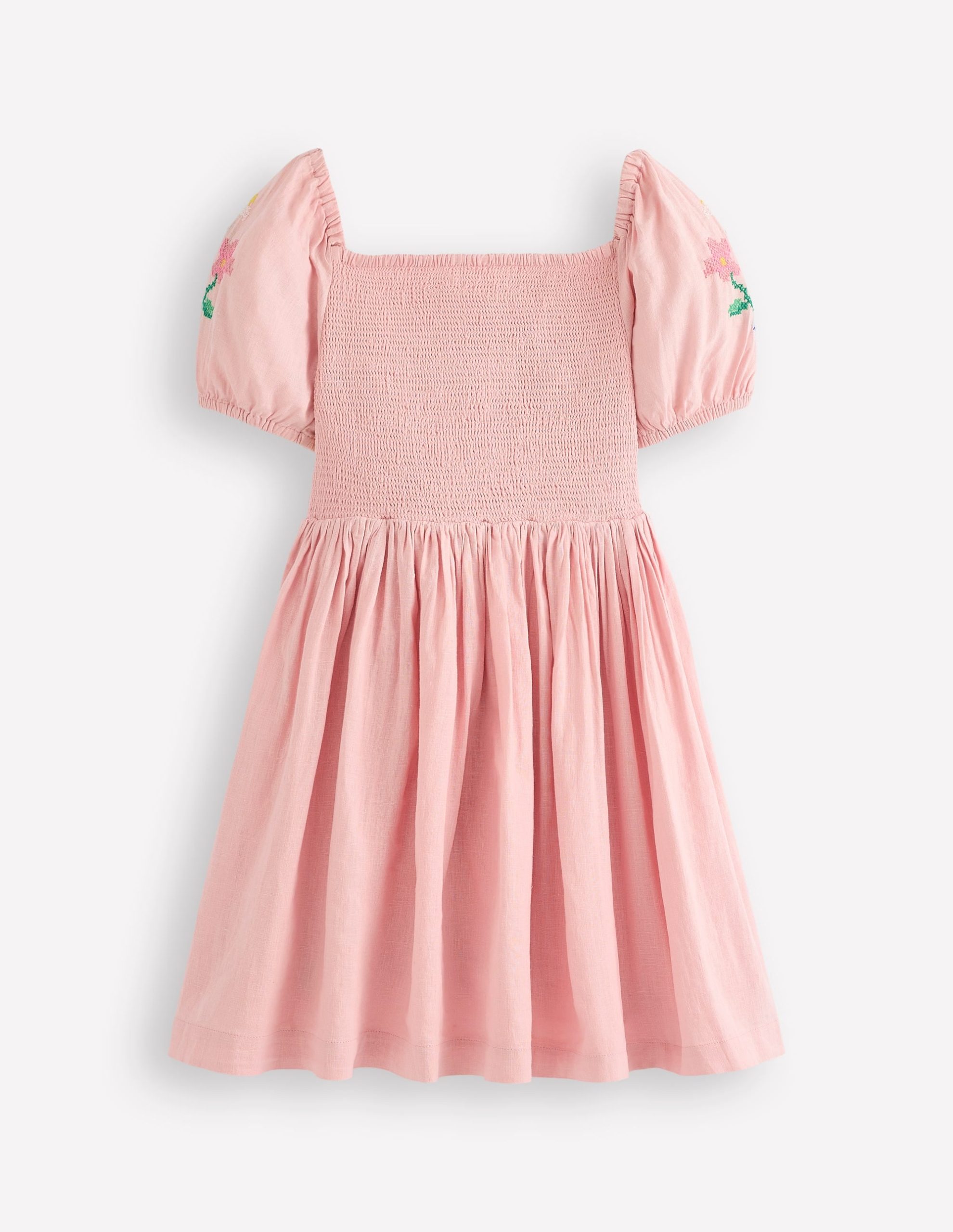 Gwendolyn Cotton Linen Dress-Pink - Image 2