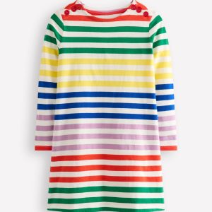 Fun Breton Dress-Multi Stripe