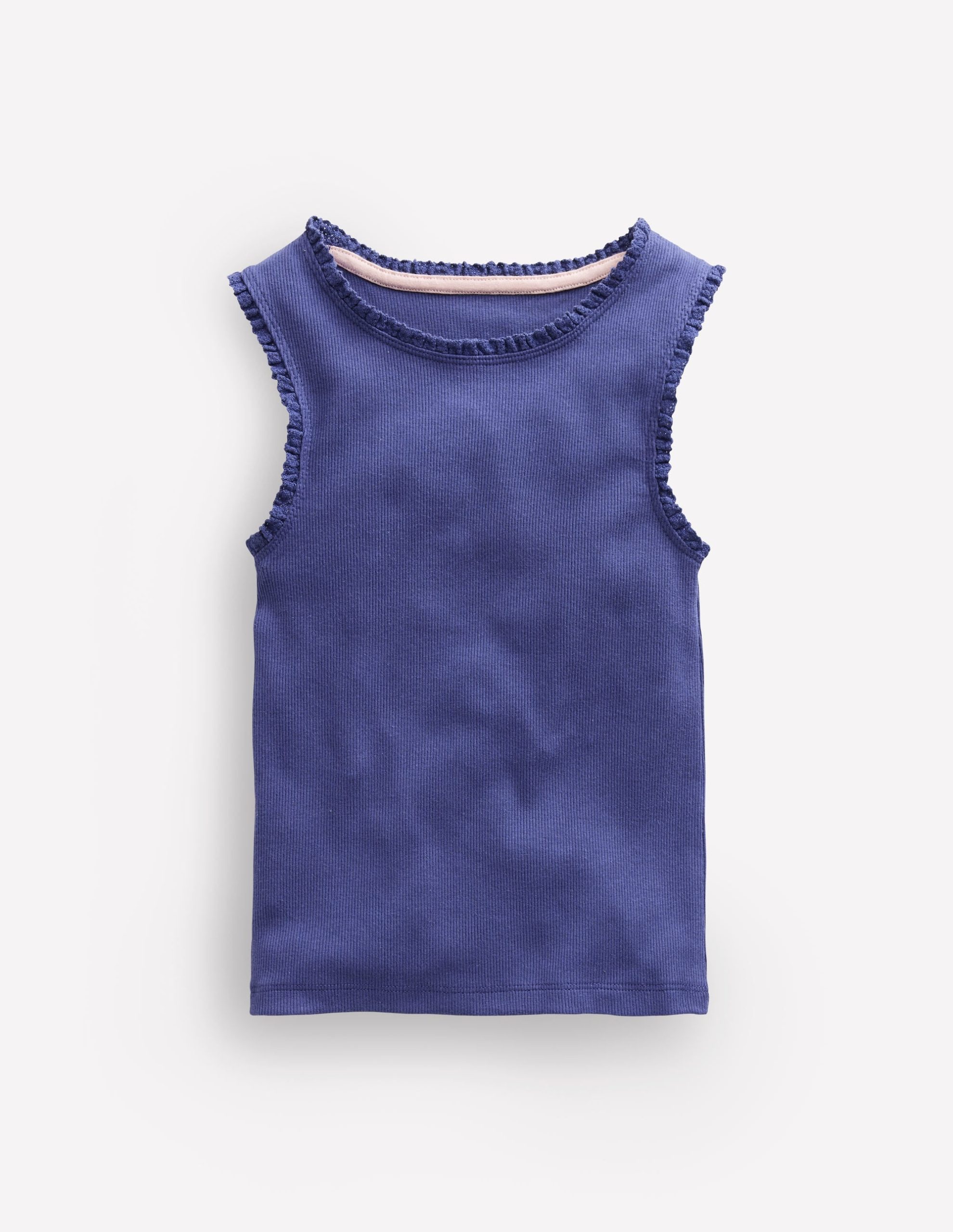 Ribbed Lace Trim Tank-Starboard