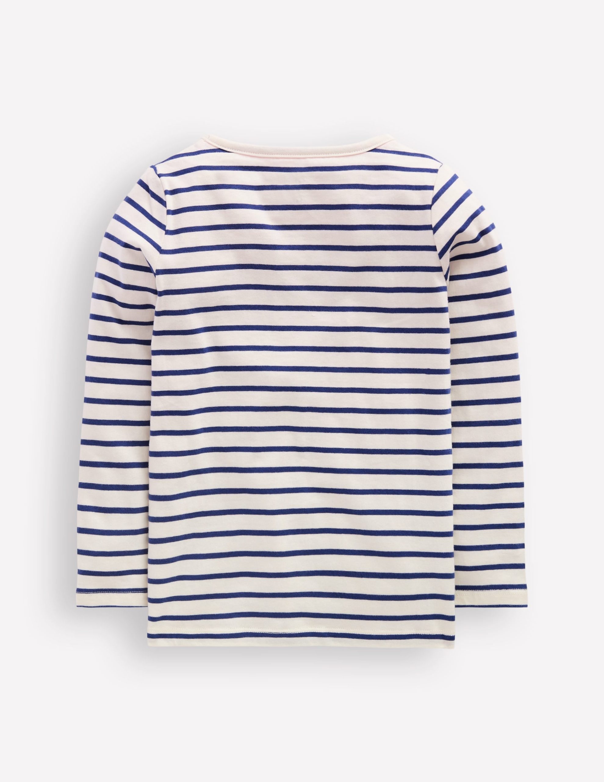 Ari Long Sleeve Boucle T-shirt-Starboard Blue / Ivory Bows - Image 2