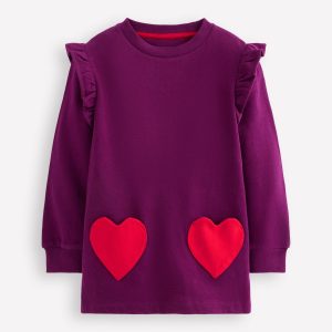 Heart Pocket Tunic-Deep Wisteria Hearts