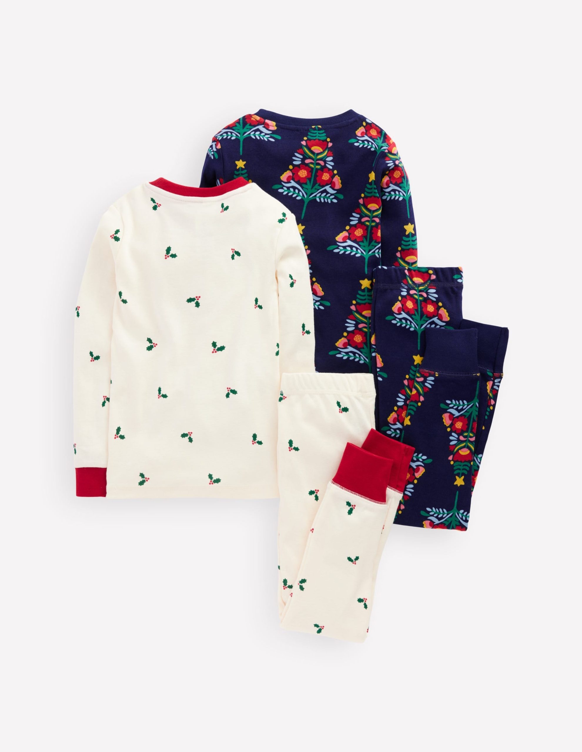 Twin Pack Snug Pajamas-College Navy Christmas Trees - Image 2