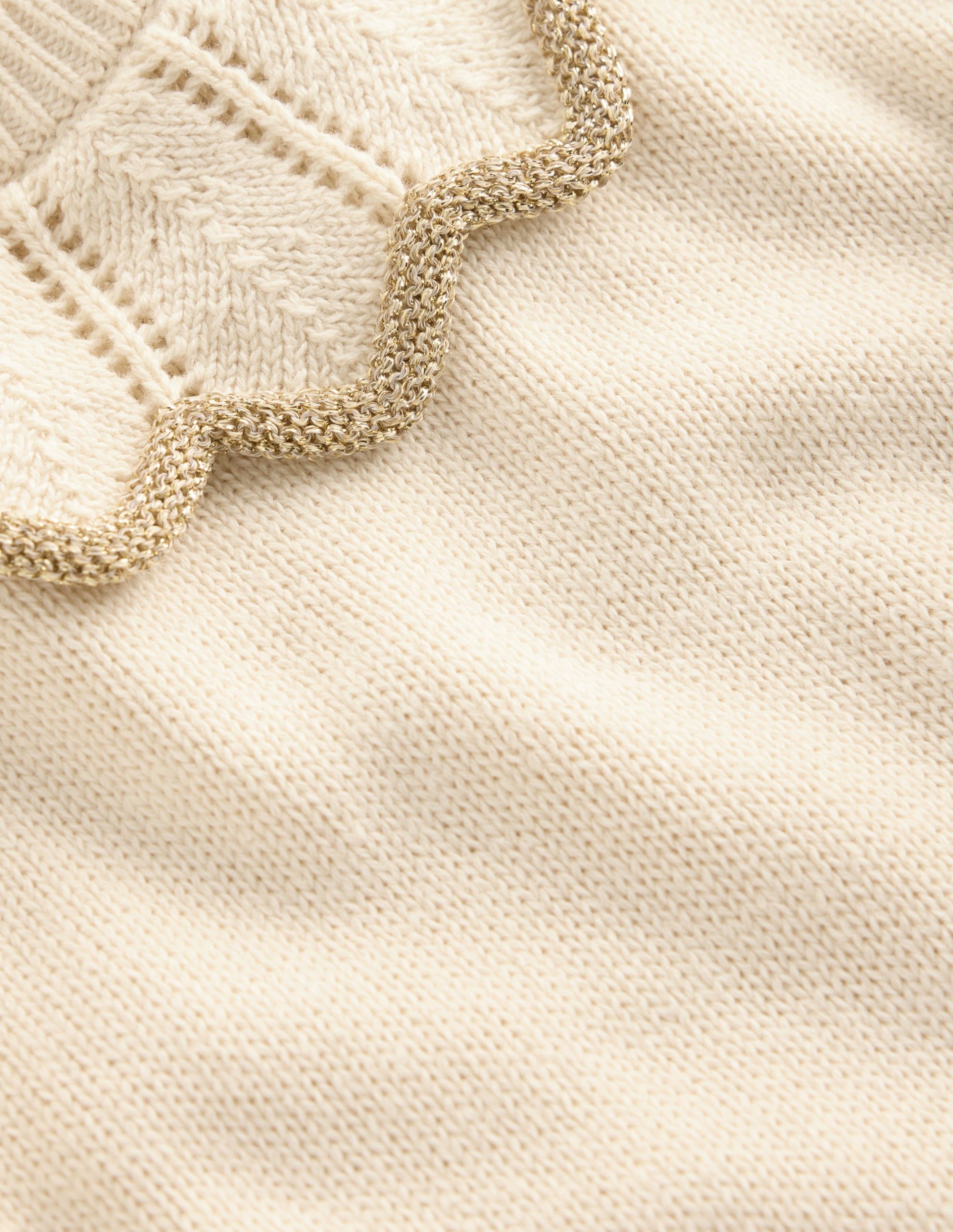 Pretty Collared Knitted Dress-Soft Ivory - Image 3