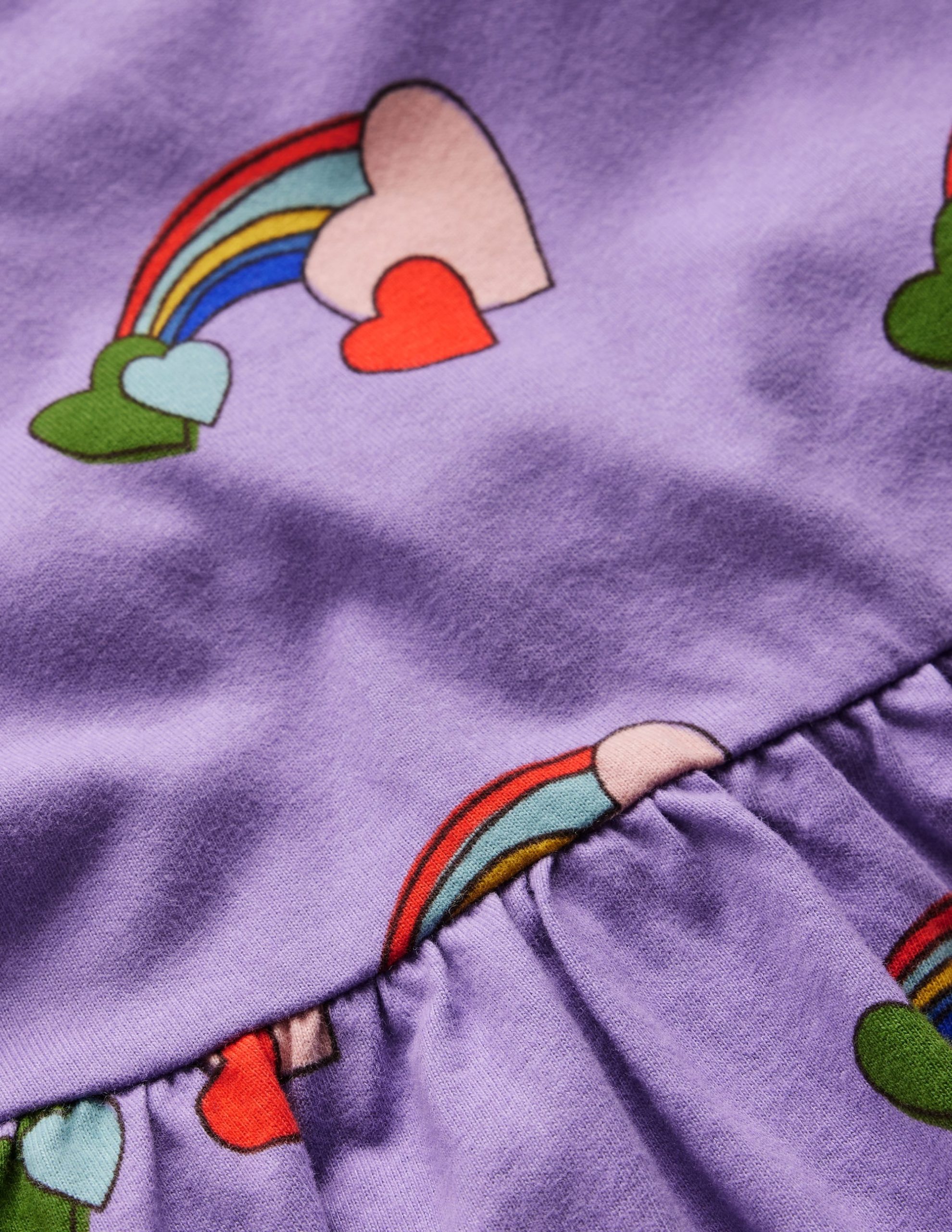 Blouson Sleeve Jersey Dress-Purple Love Rainbow - Image 3