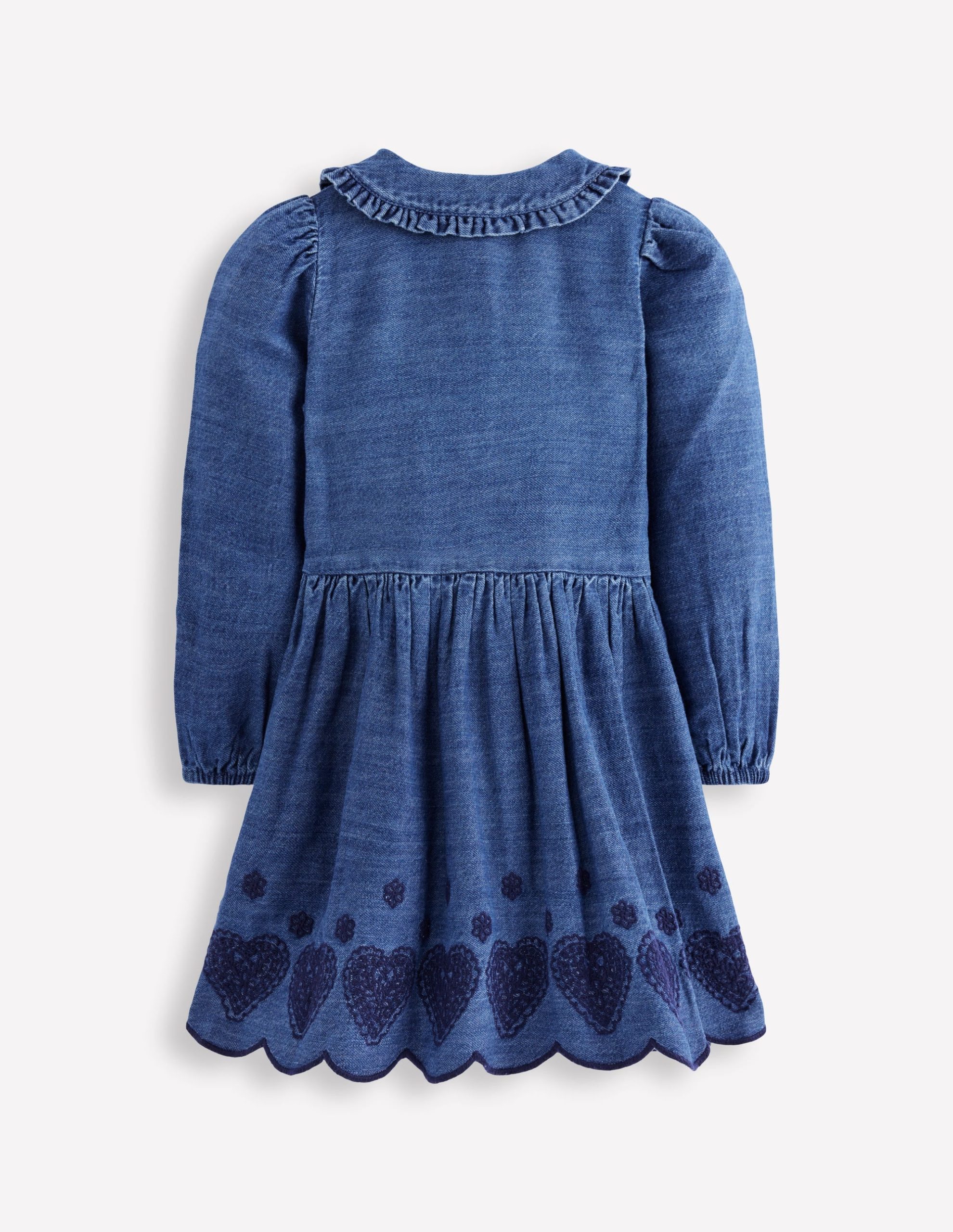 Pretty Shirt Dress-Mid Vintage Broderie Hearts - Image 2