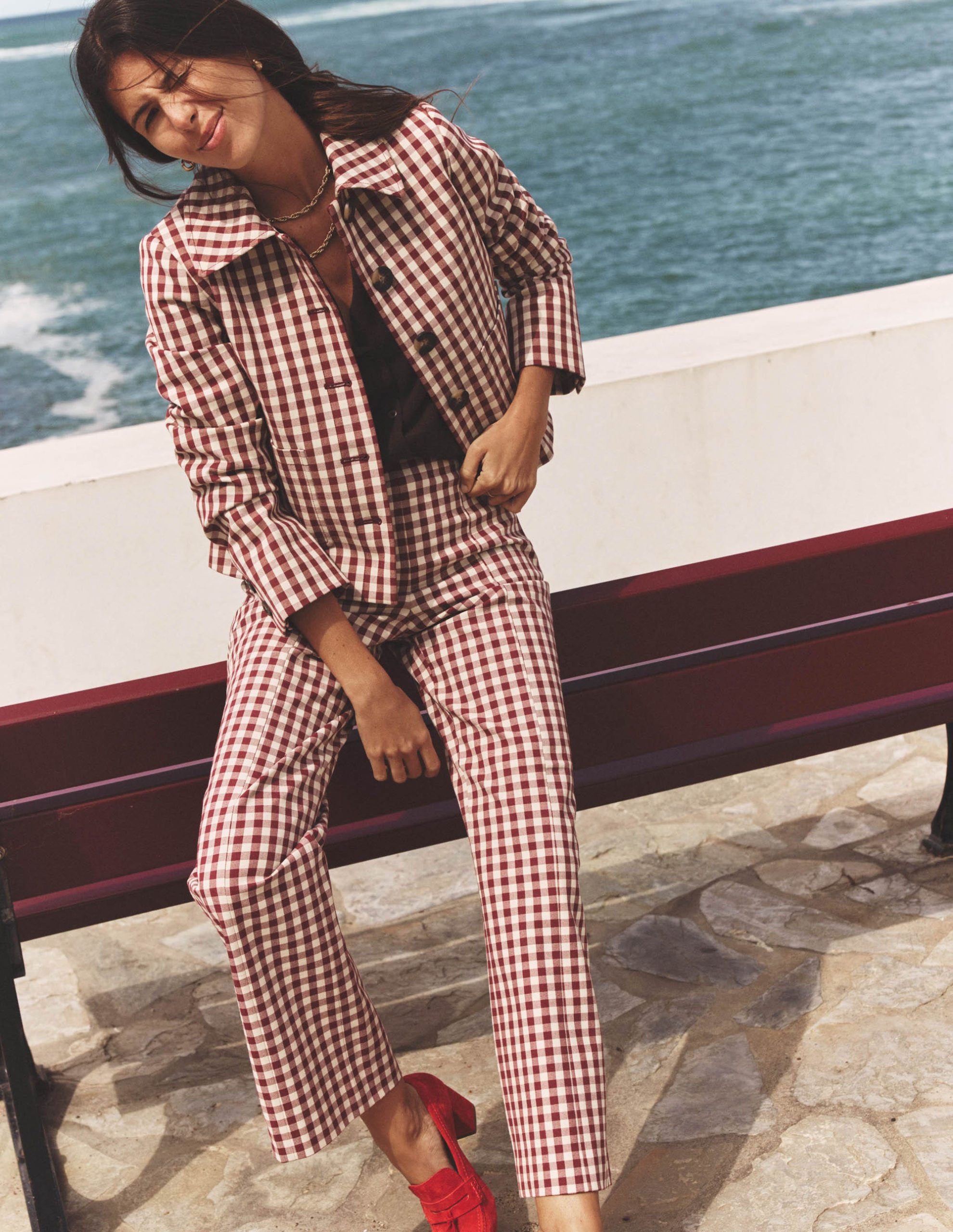 Smart 7/8 Pants-Chestnut Gingham - Image 5