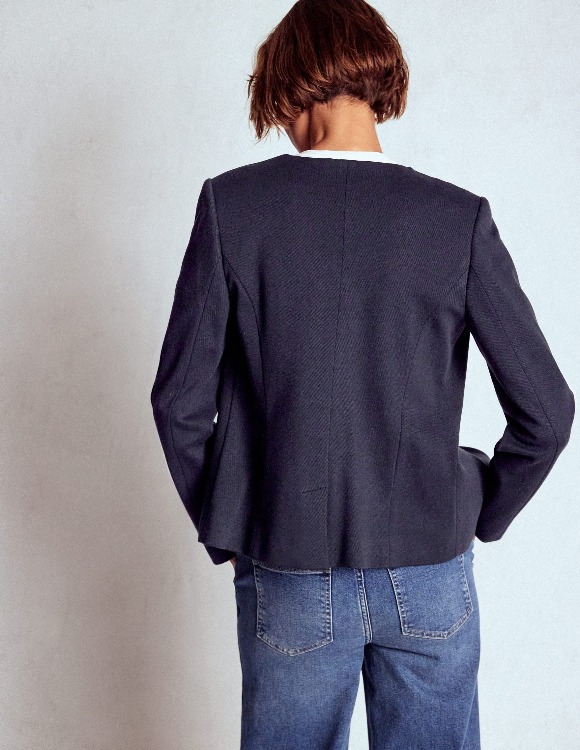 Hampstead Ponte Twill Blazer-Navy - Image 3
