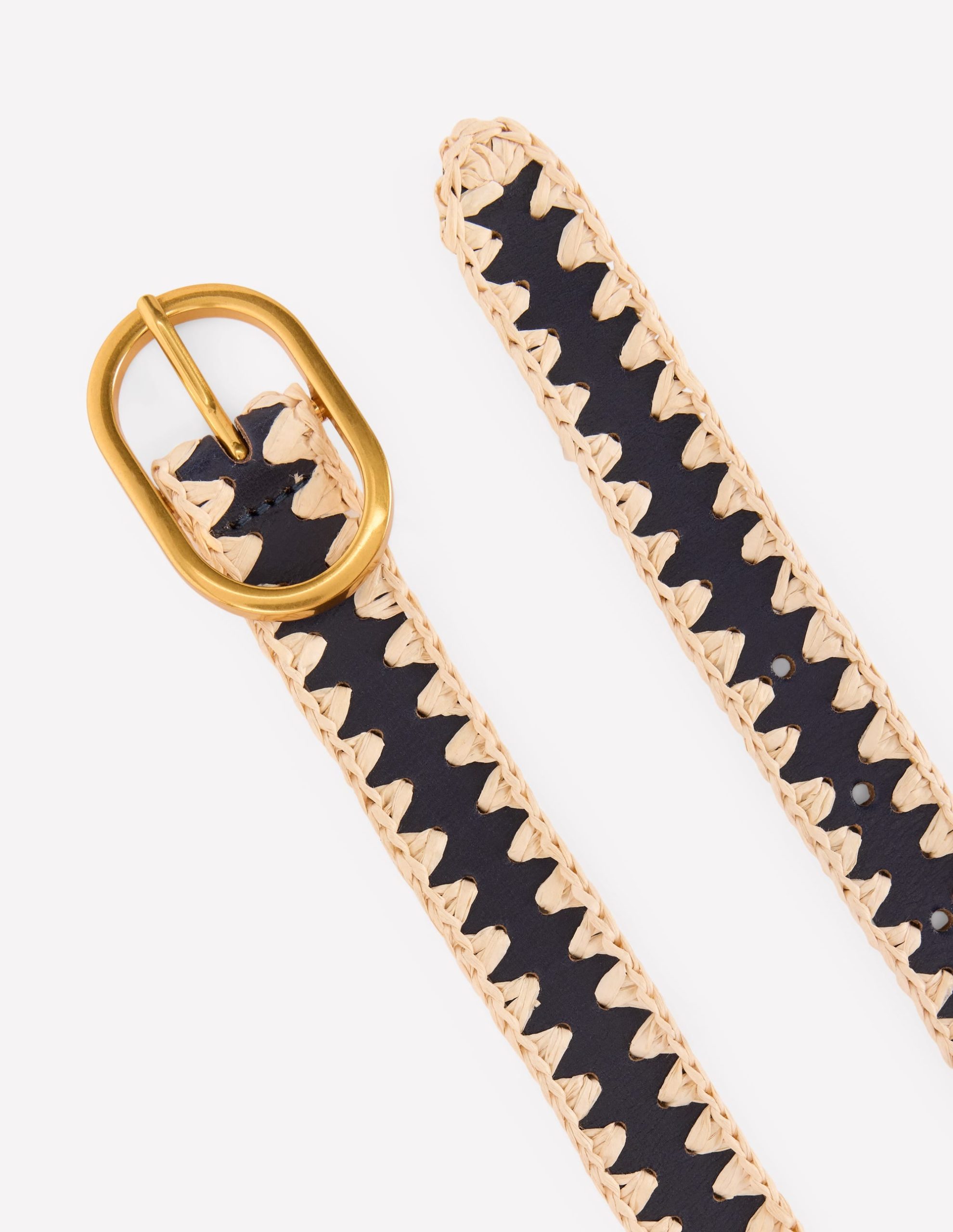 Whipstitch Classic Belt-Navy/Ivory - Image 3