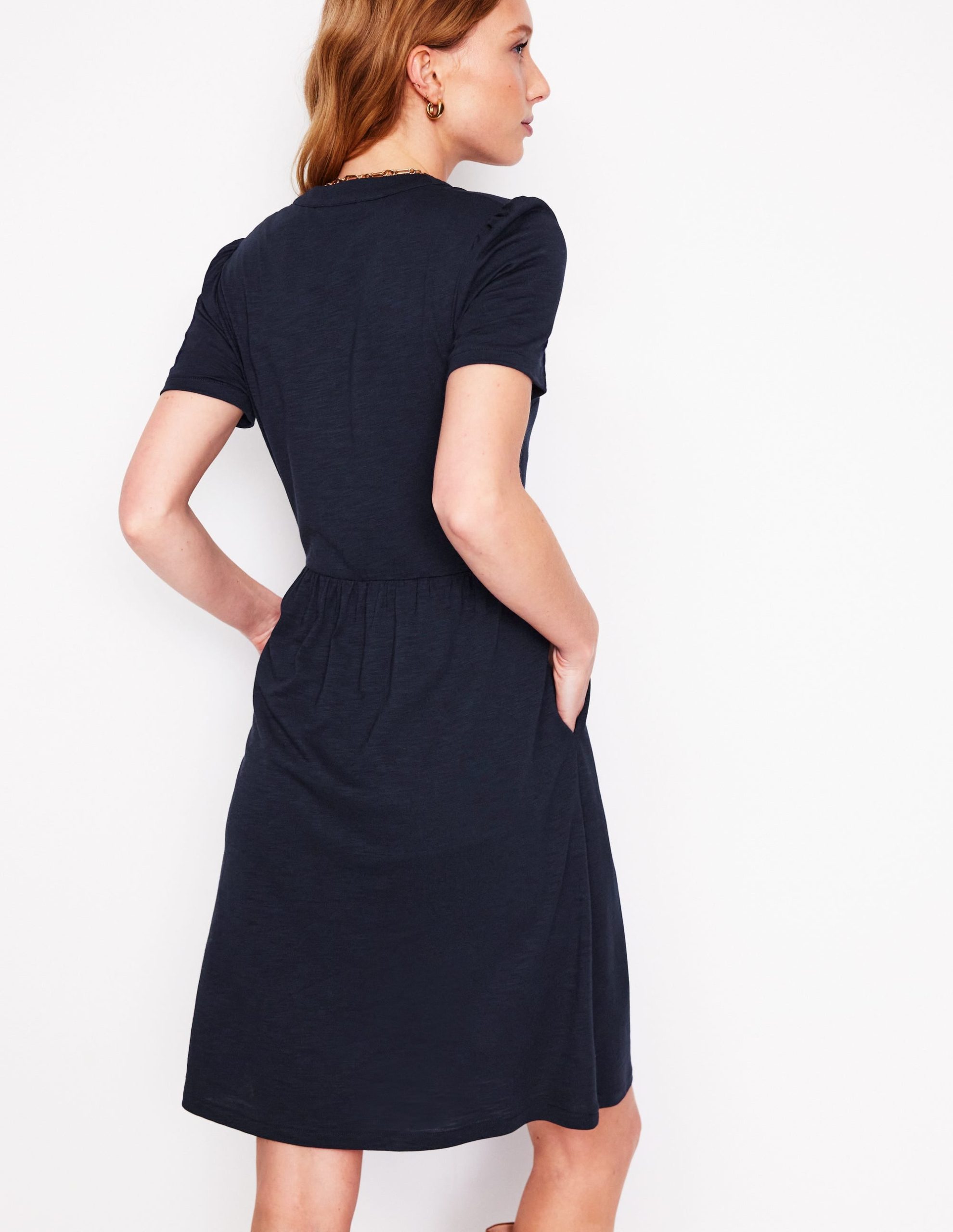 Naomi Short Sleeve Dress-Navy - Image 3