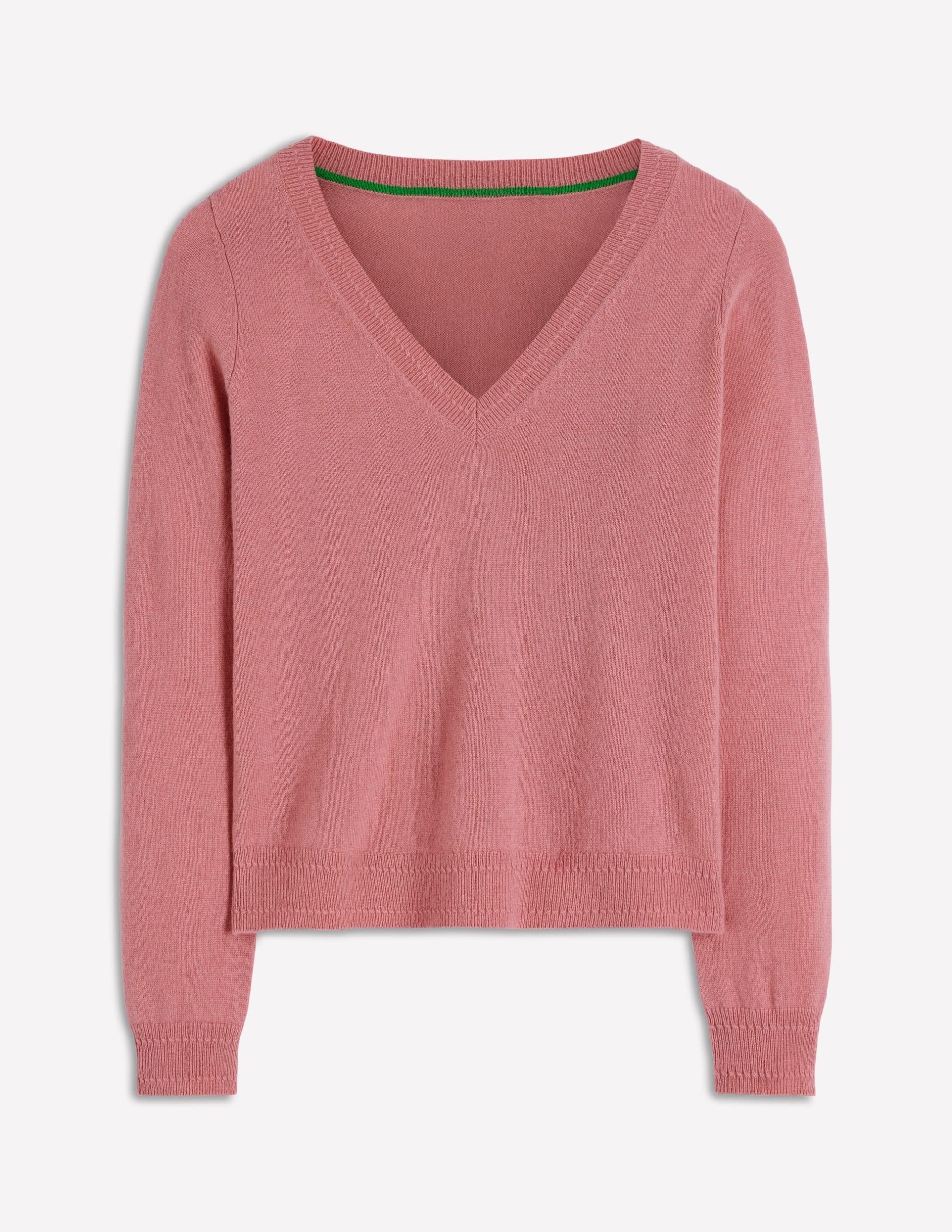 Eva Cashmere V-Neck Sweater-Camelia Pink - Image 6