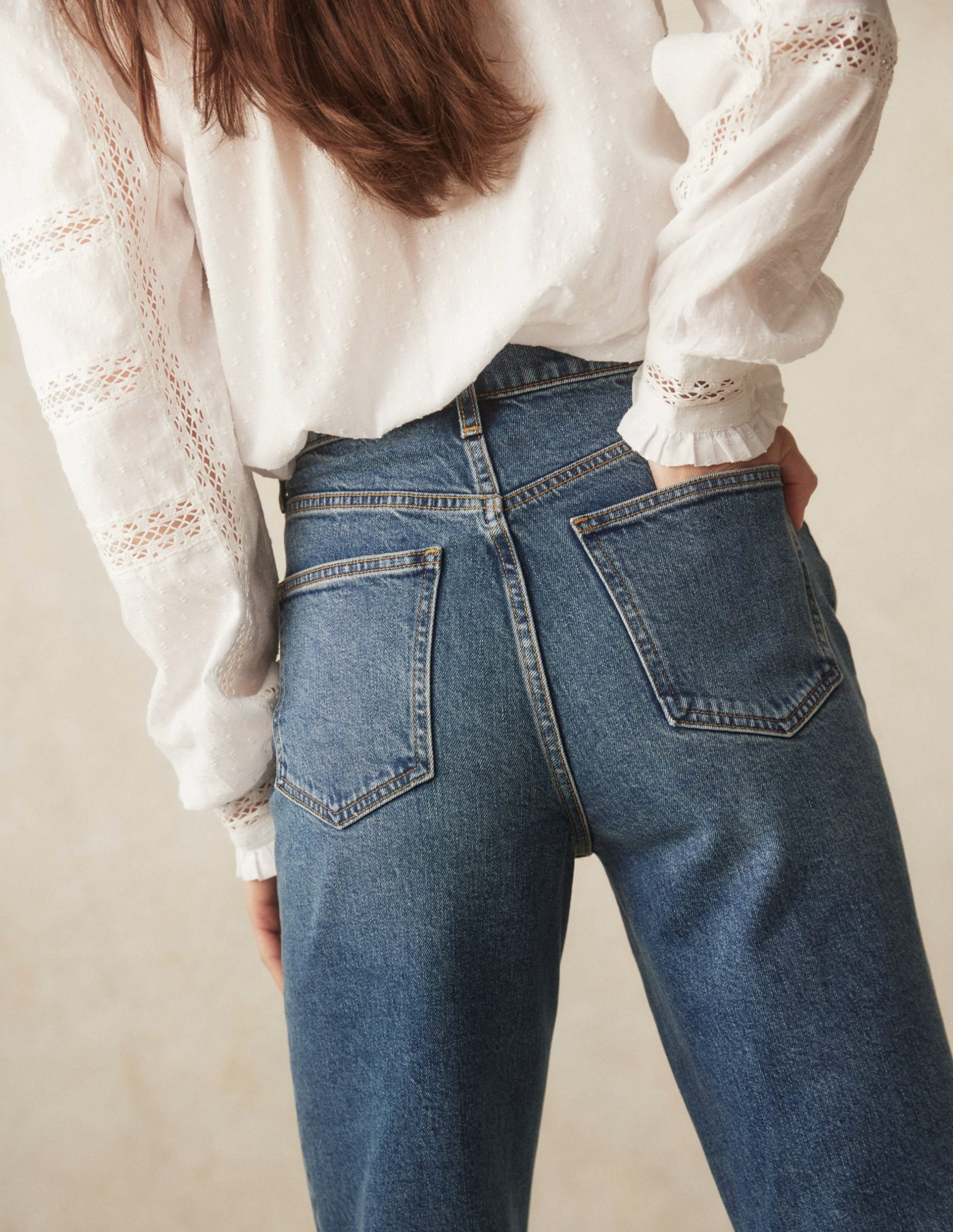 High Rise Column Leg Jeans-Mid Vintage - Image 11