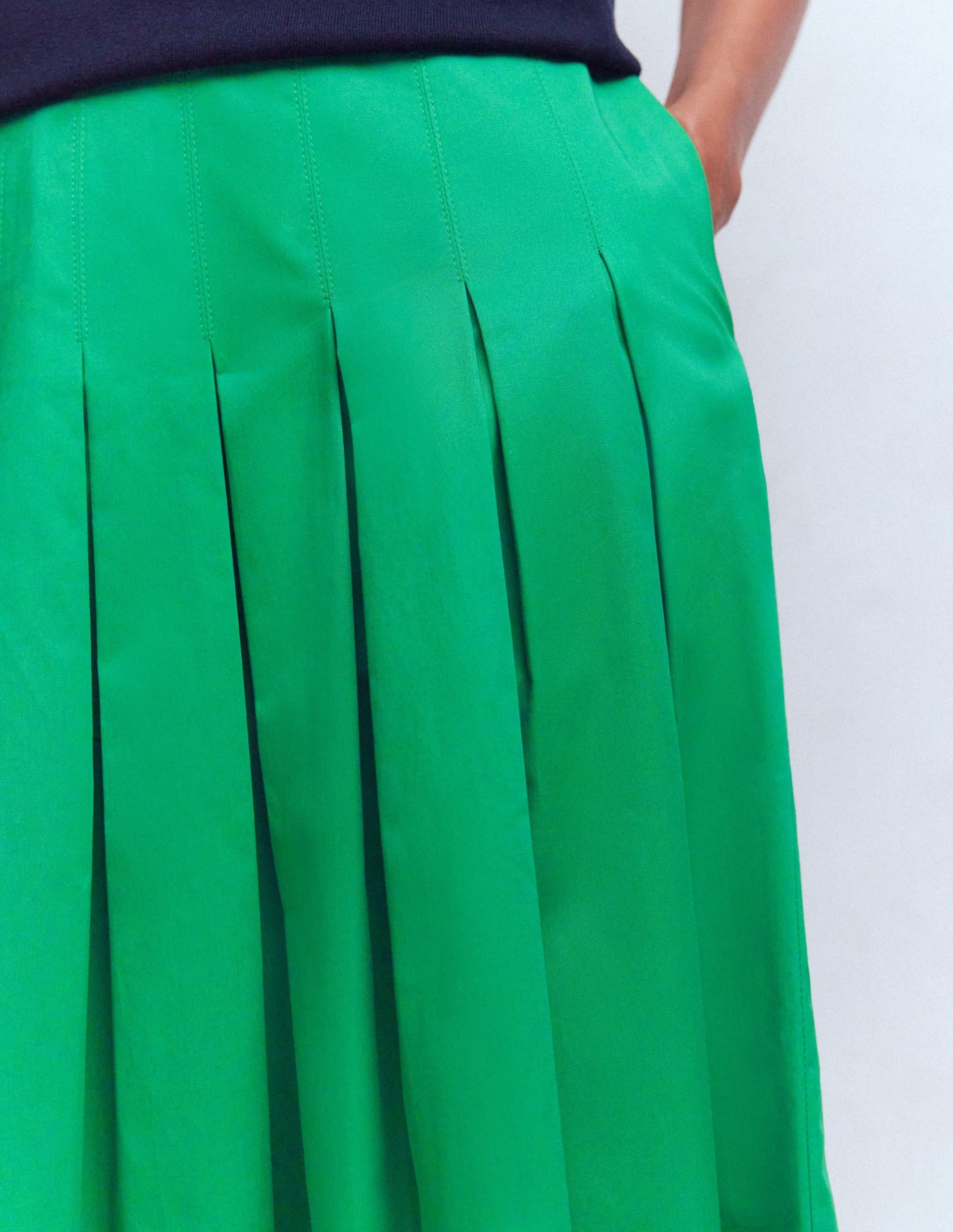 Valentina Cotton Sateen Skirt-Rich Emerald - Image 2