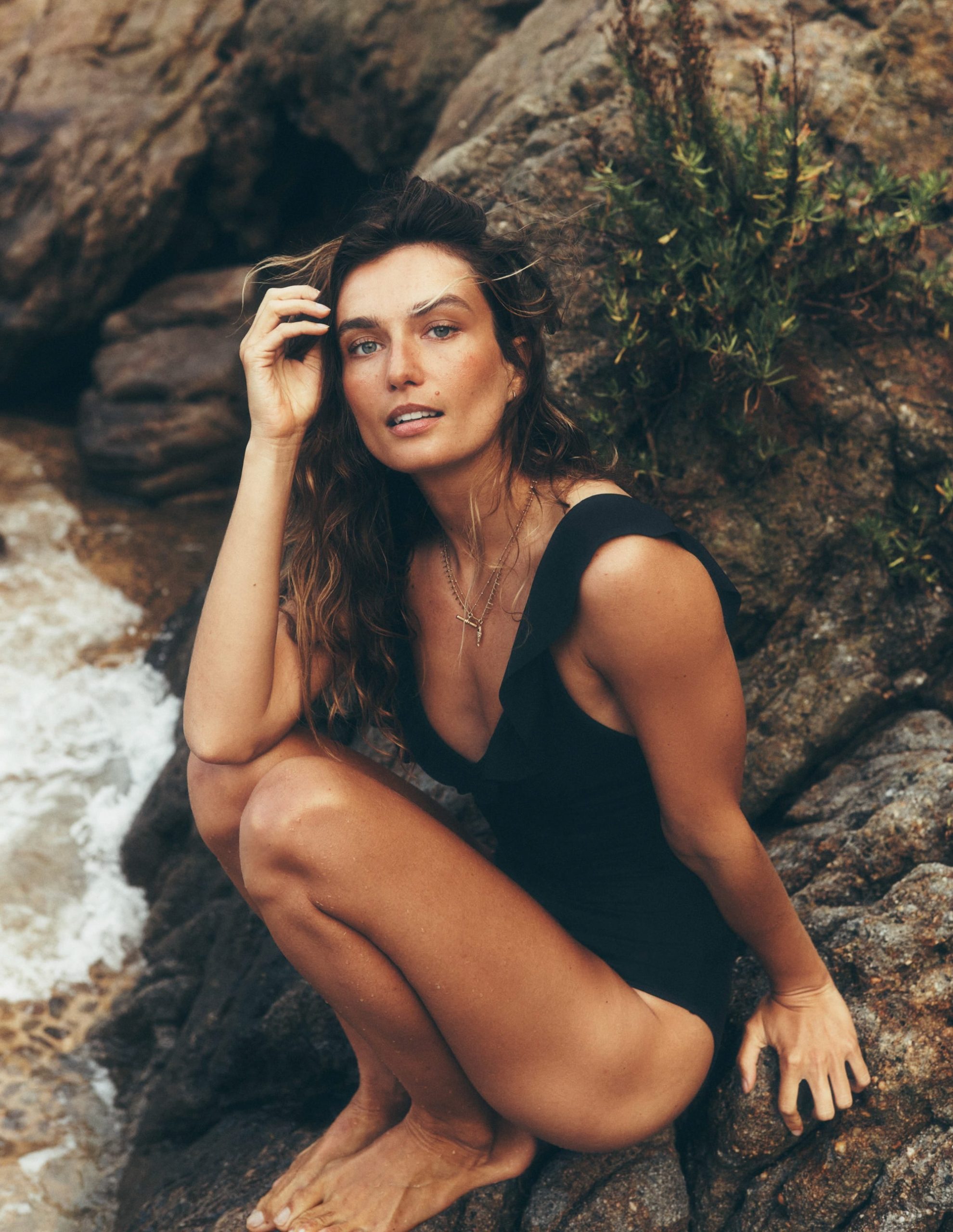 Evia Ruffle Swimsuit-Black - Image 2