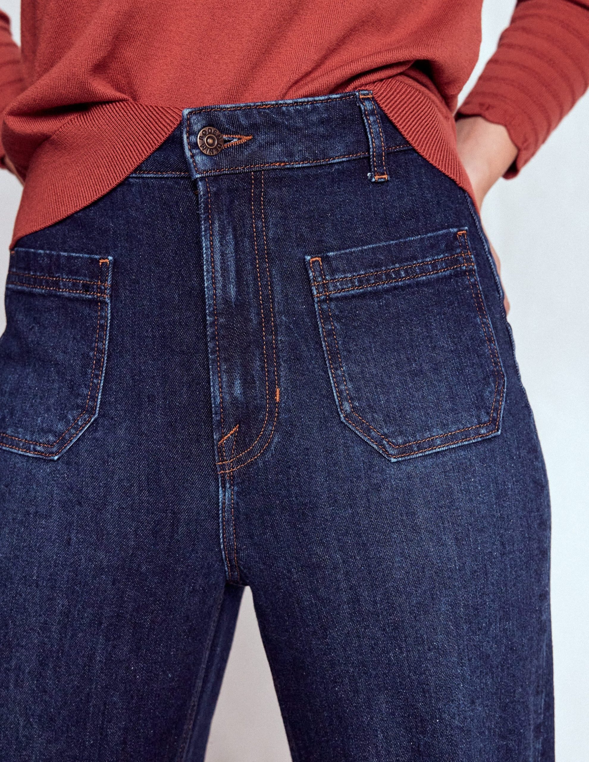 Straight Leg Pocket Jeans-Dark Vintage - Image 5