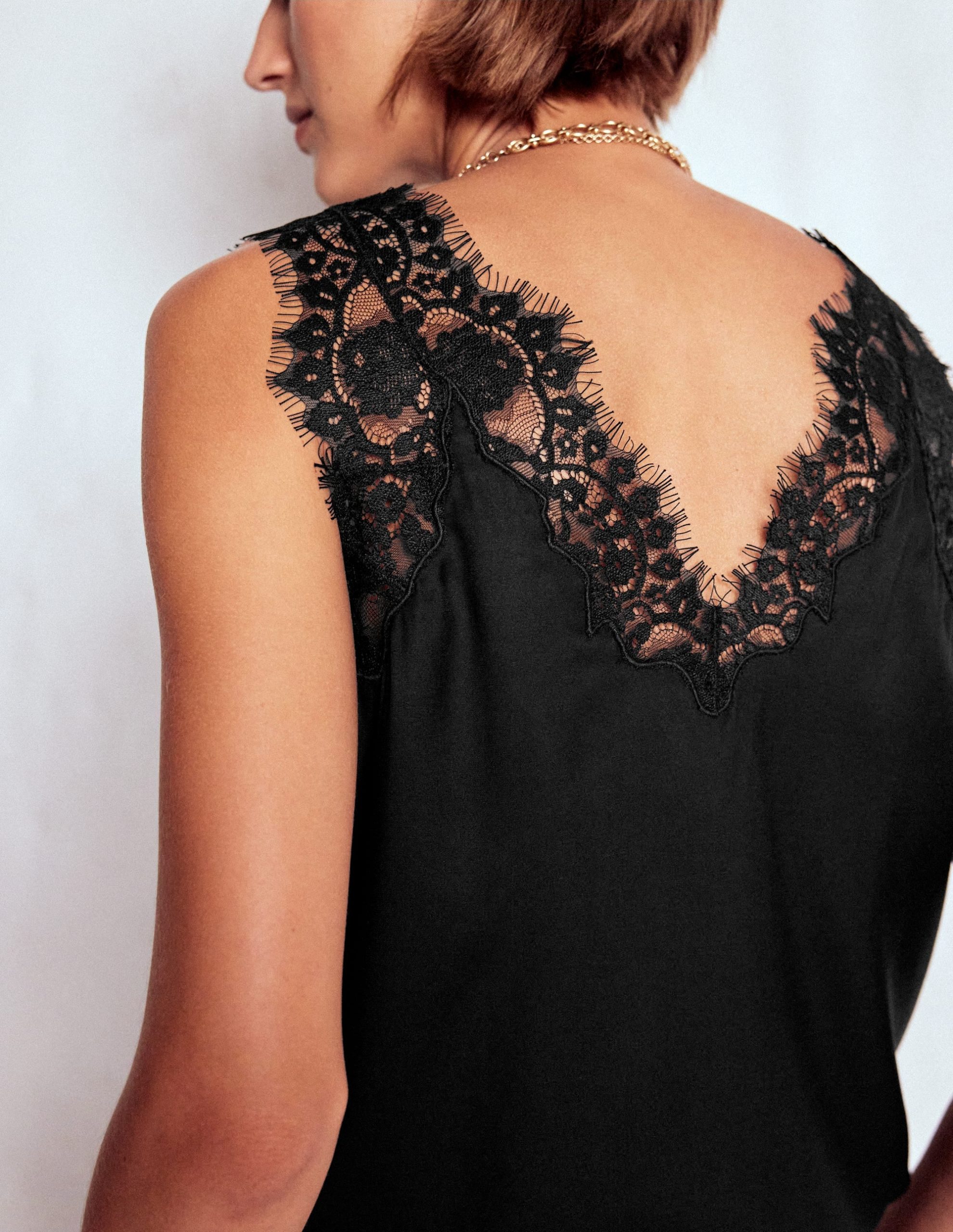 Ara Silk Blend Lace Cami-Black - Image 5