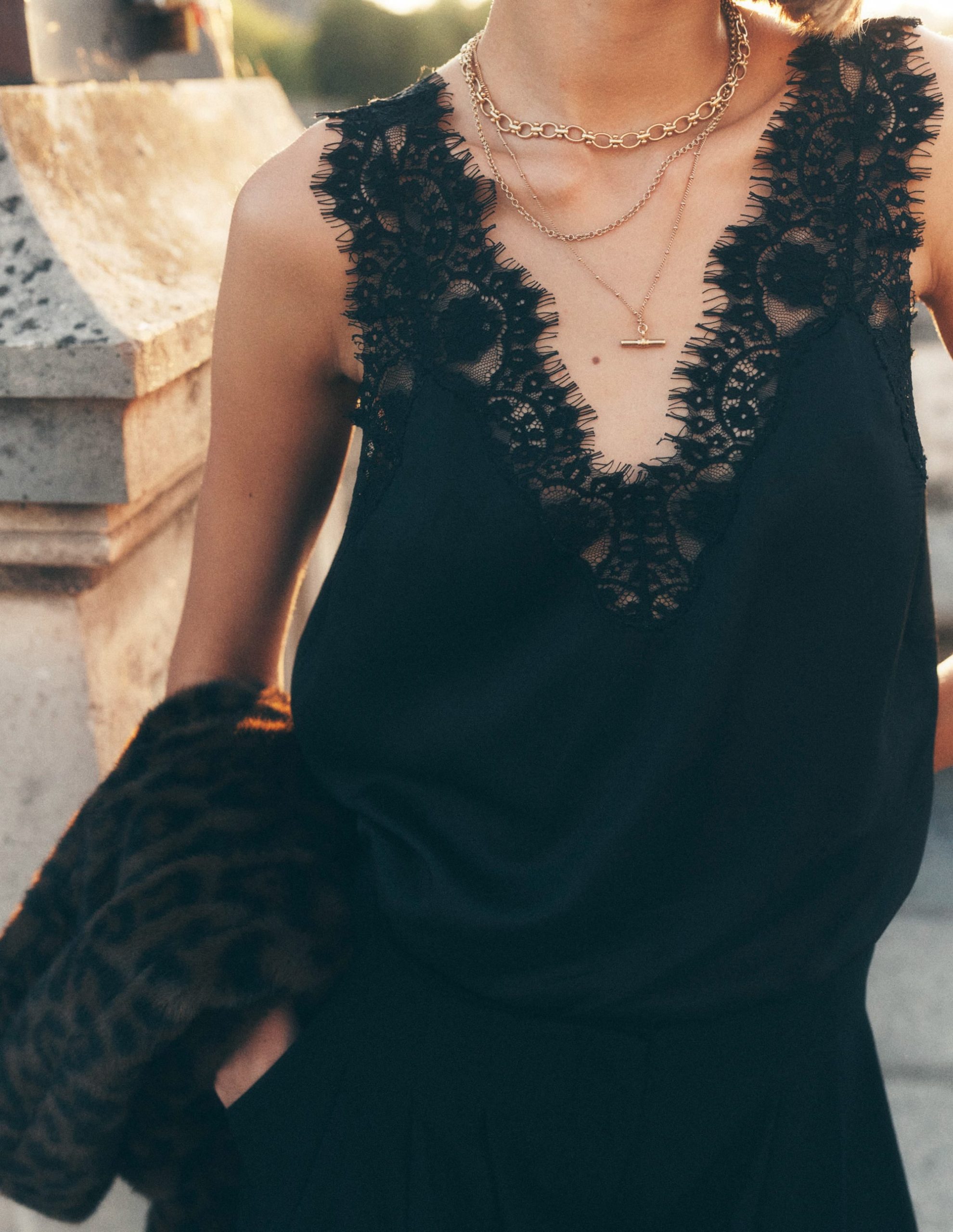 Ara Silk Blend Lace Cami-Black - Image 6
