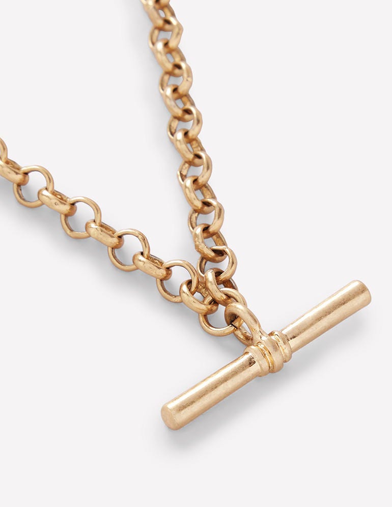 T-bar Chain Necklace-Gold Colour - Image 3