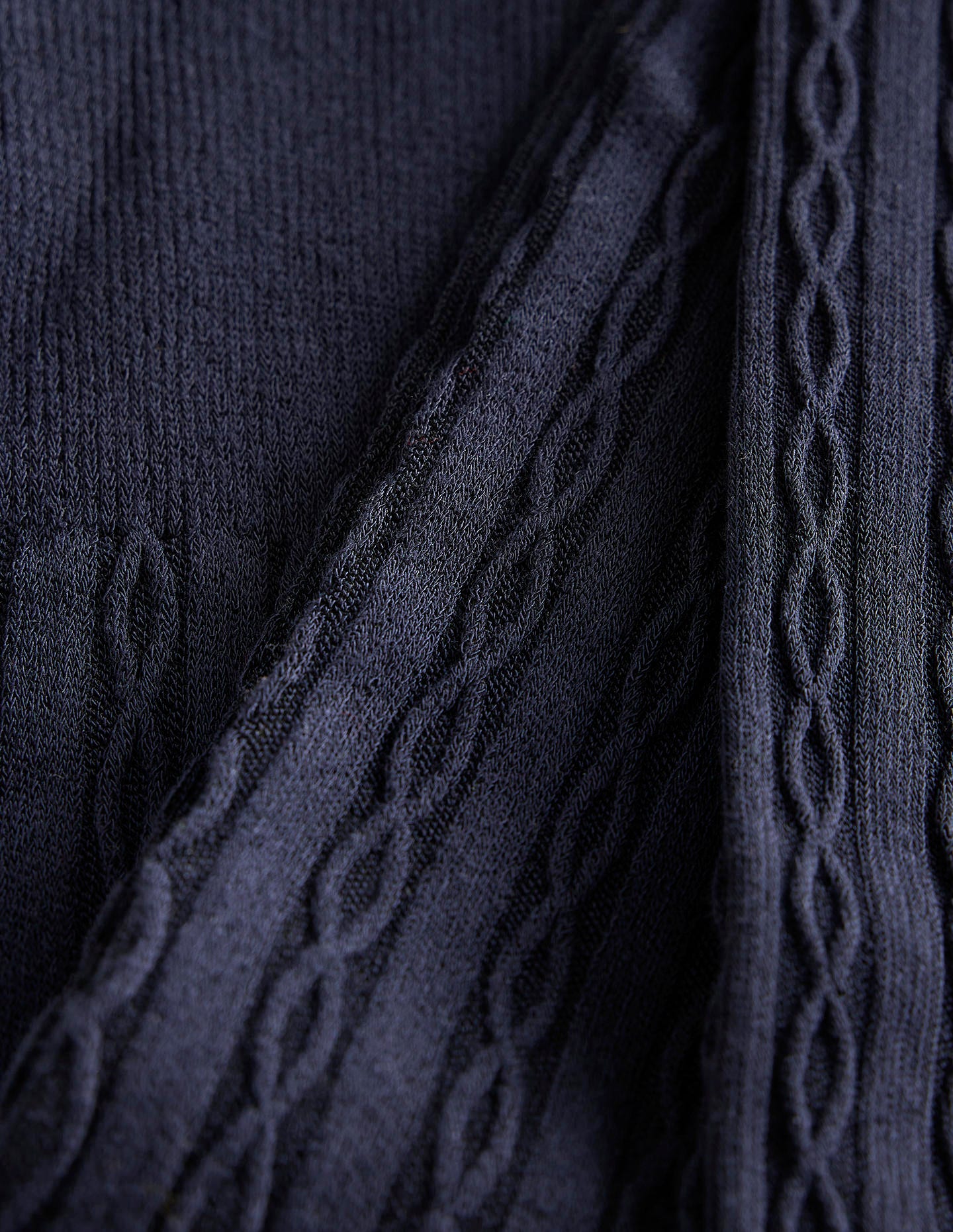 Cable Knit Tights-Navy - Image 2