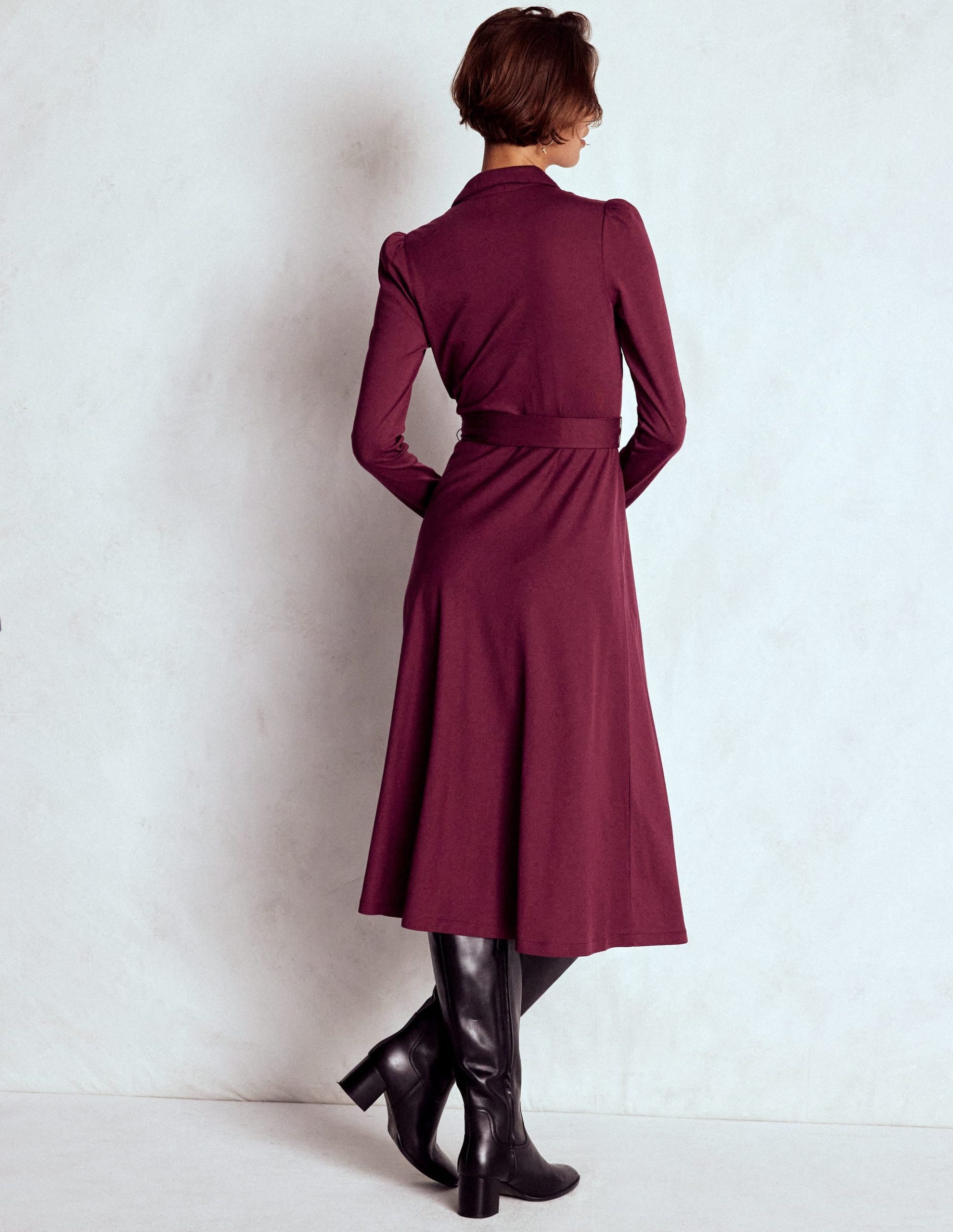 Imogen Collared Jersey Dress-Deep Wisteria - Image 3