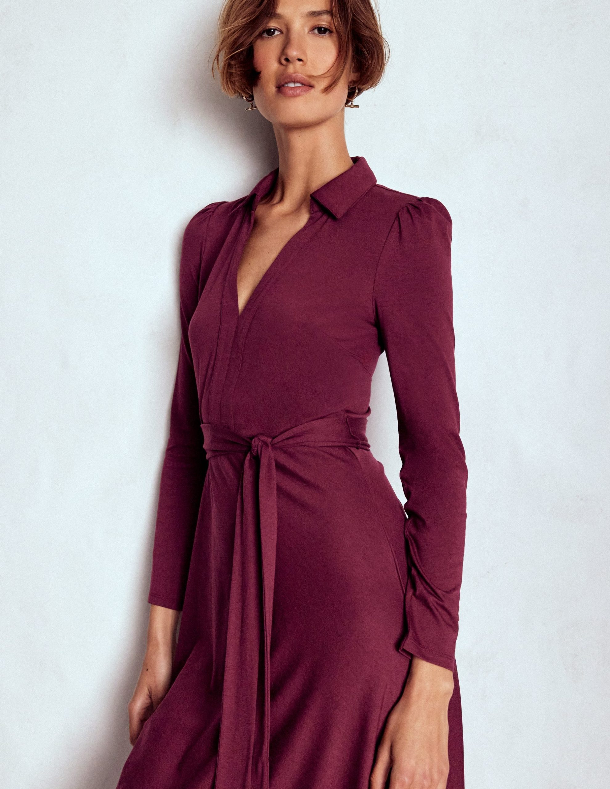 Imogen Collared Jersey Dress-Deep Wisteria - Image 5