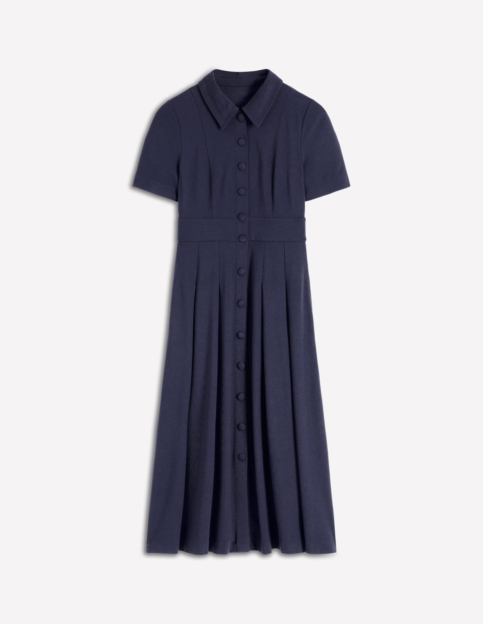 Bridget Ponte Shirt Dress-Navy - Image 5