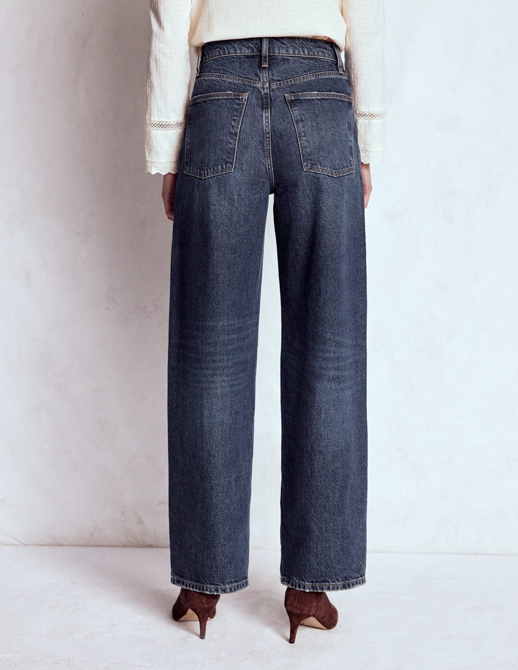 Mid Rise Relaxed Leg Jeans-Dark Vintage - Image 3