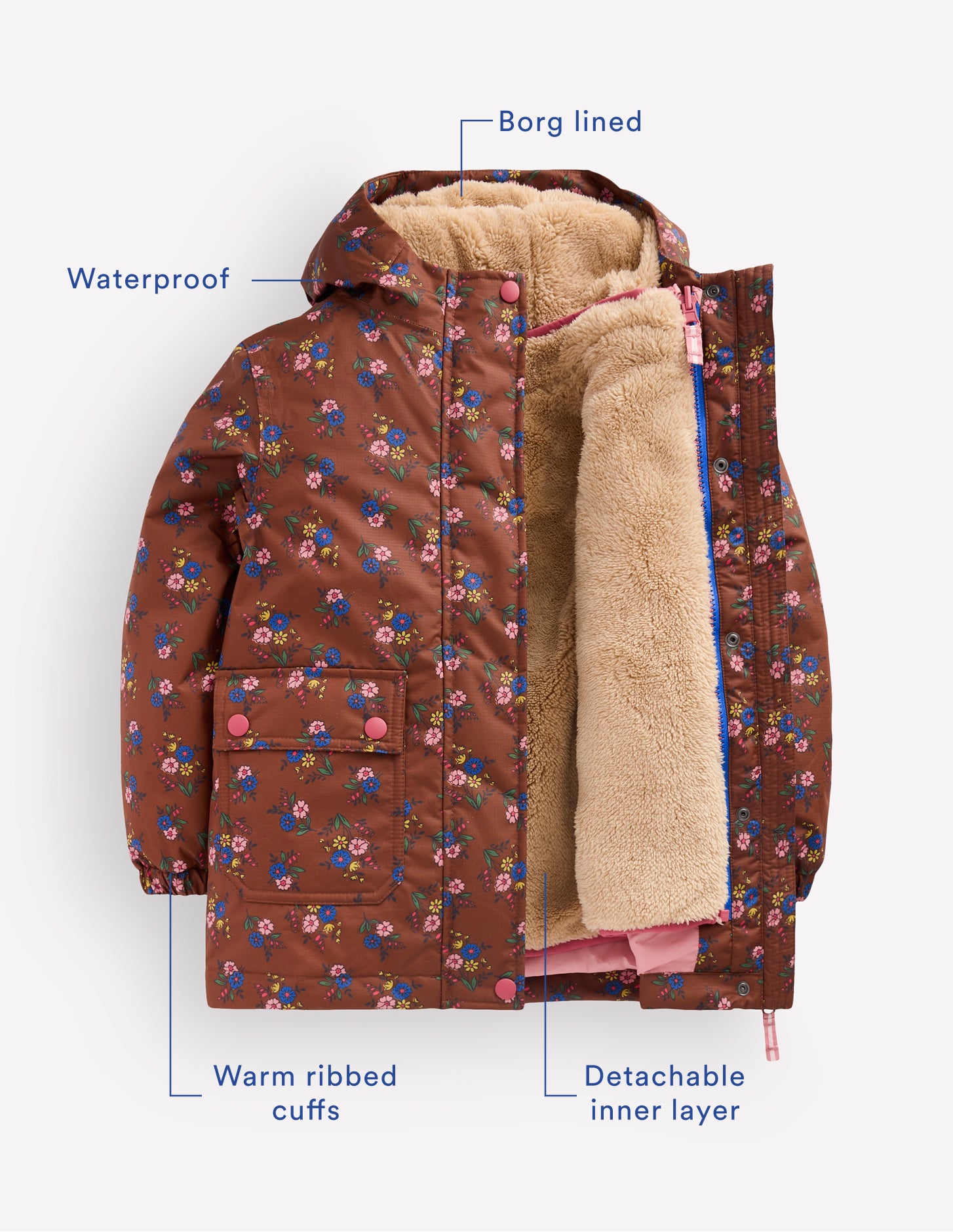 4-in-1 Waterproof Coat-Russet Sprouting Garden - Image 3