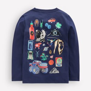 Front & Back T-shirt-College Navy Random Things