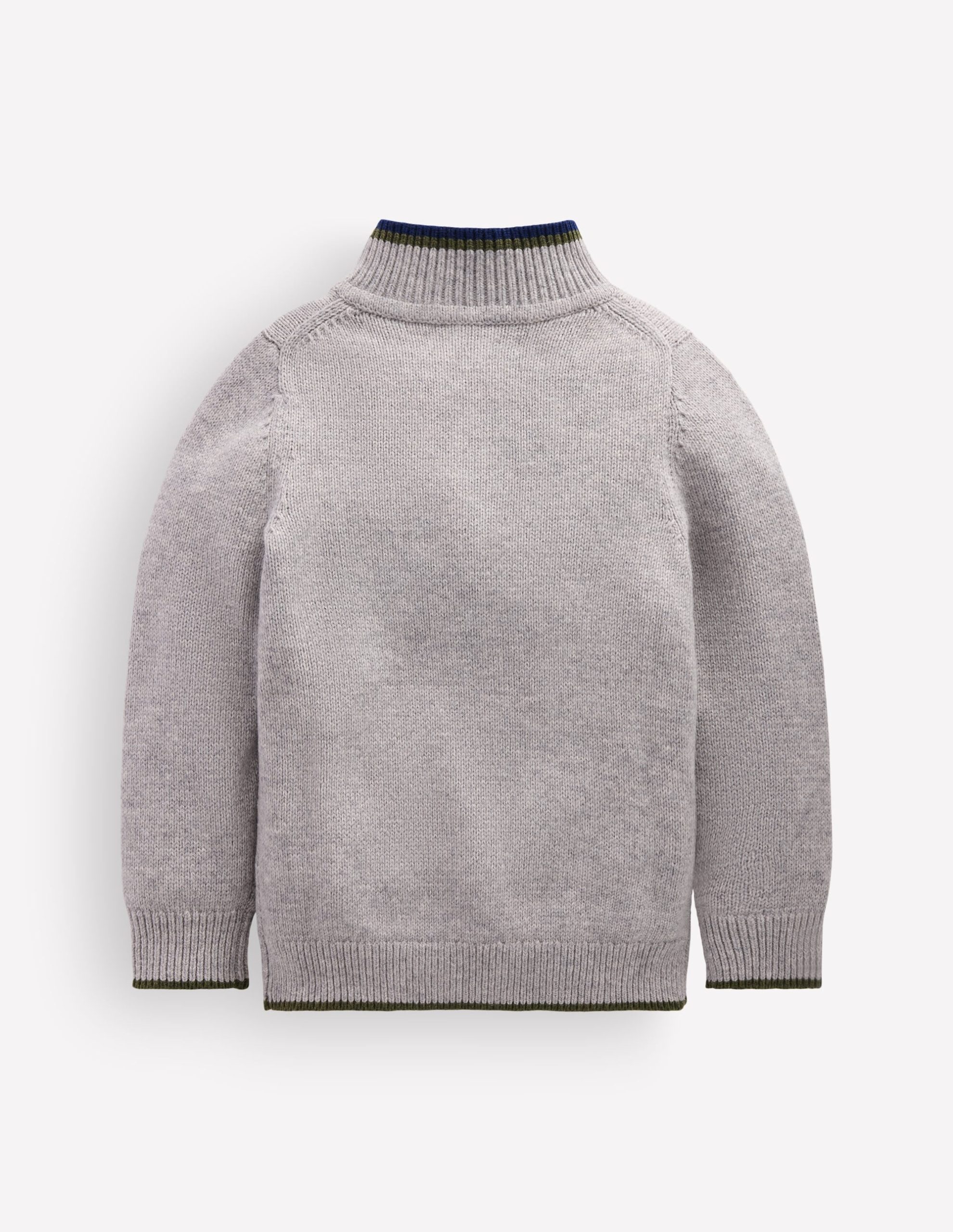 Heritage Half-Zip Sweater-Grey Marl - Image 3