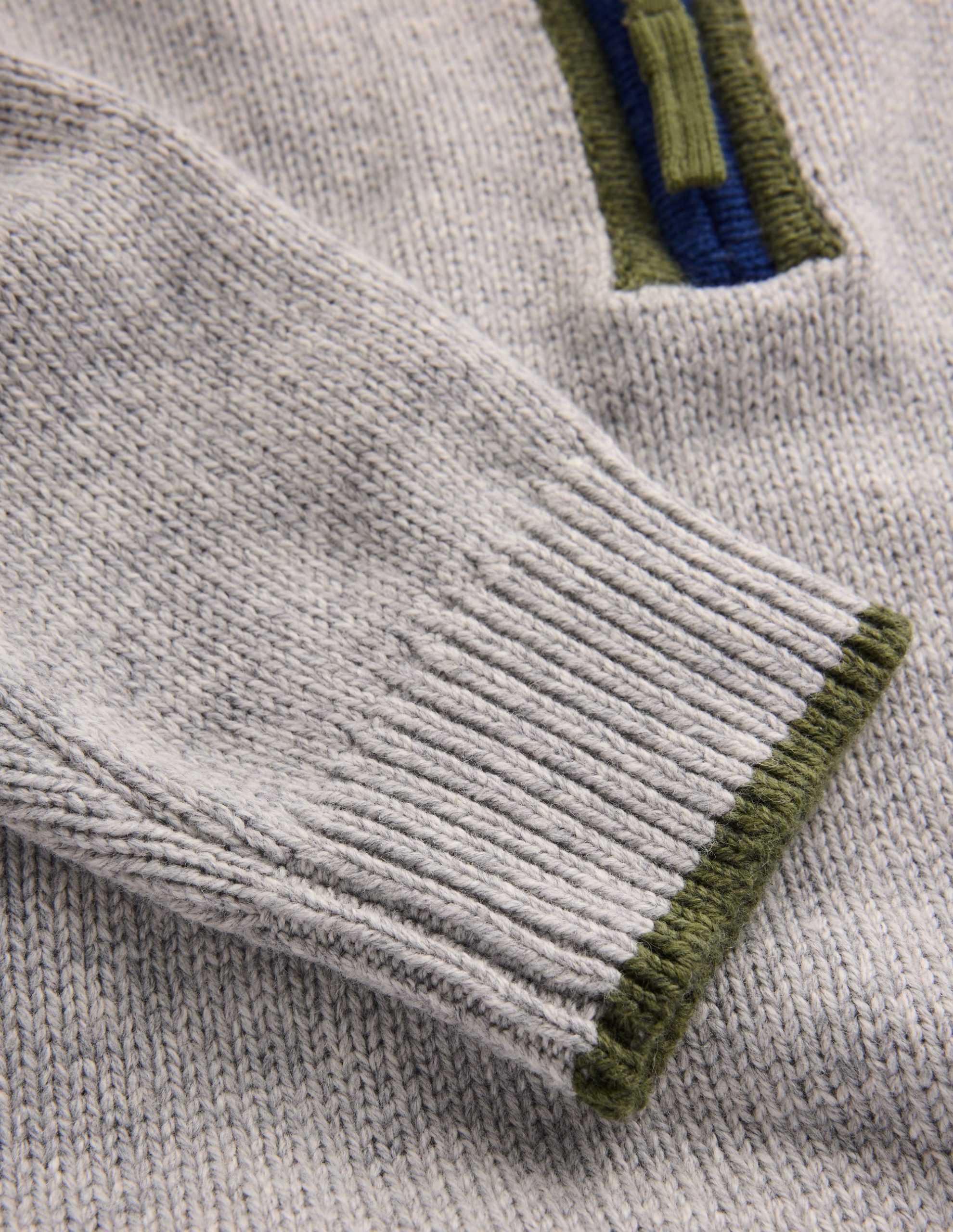 Heritage Half-Zip Sweater-Grey Marl - Image 4