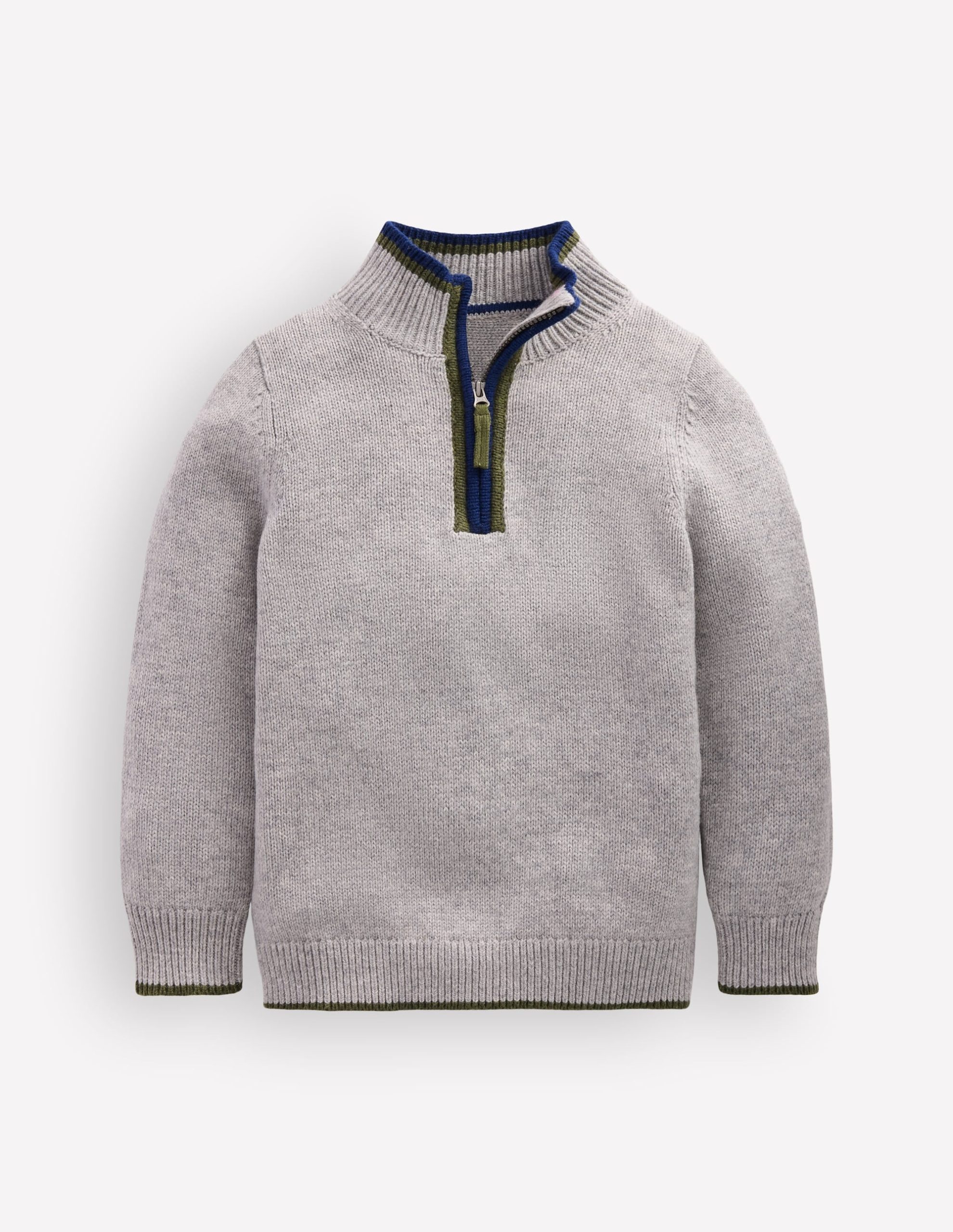 Heritage Half-Zip Sweater-Grey Marl - Image 2