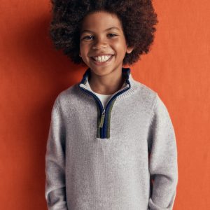 Heritage Half-Zip Sweater-Grey Marl