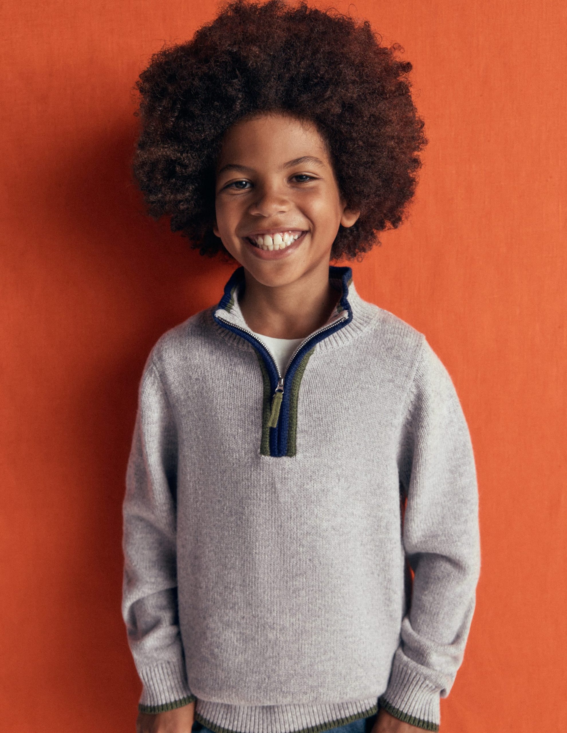 Heritage Half-Zip Sweater-Grey Marl