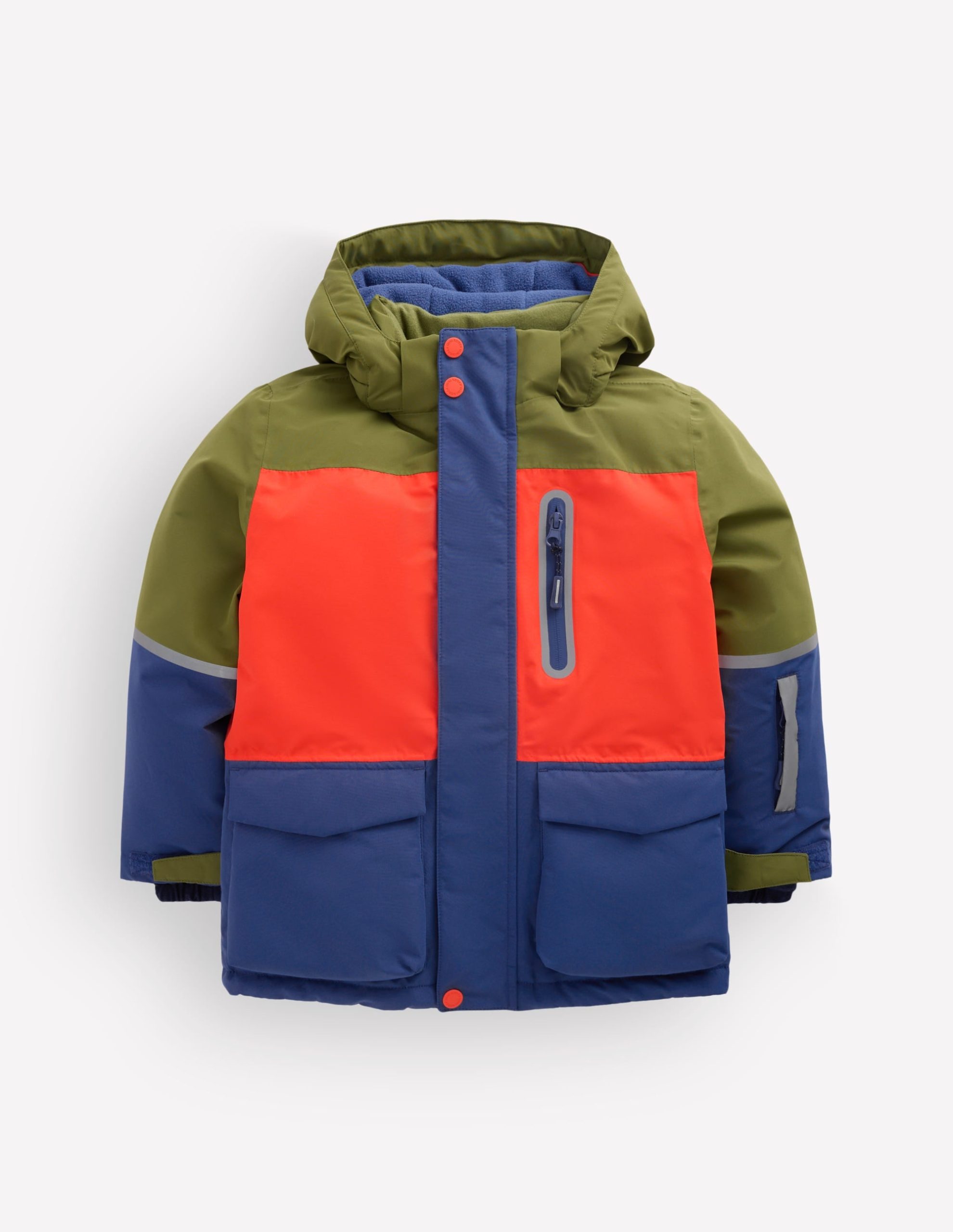 All-weather Waterproof Coat-Khaki Colour Block - Image 5