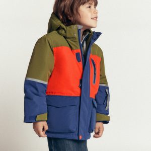 All-weather Waterproof Coat-Khaki Colour Block