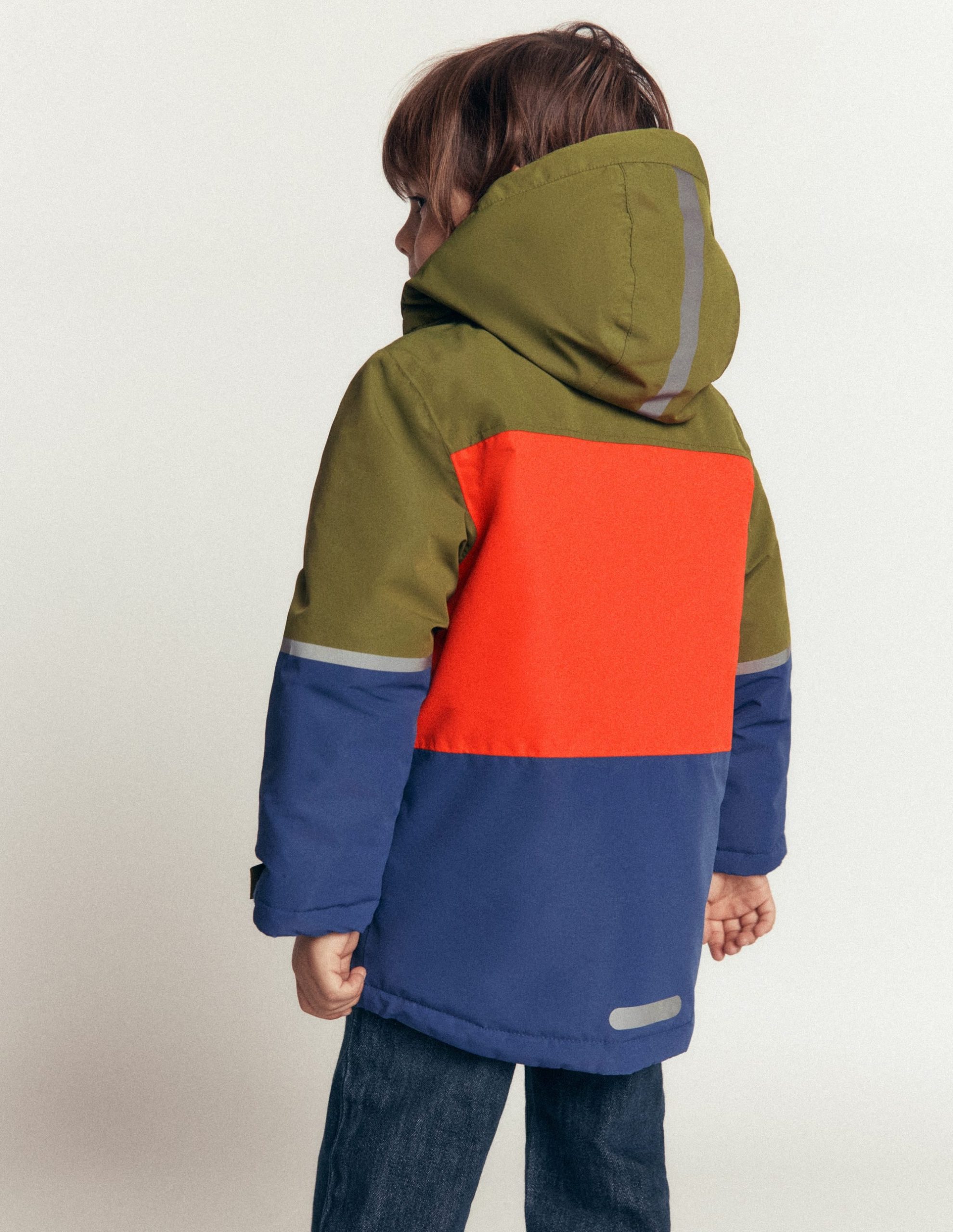 All-weather Waterproof Coat-Khaki Colour Block - Image 2
