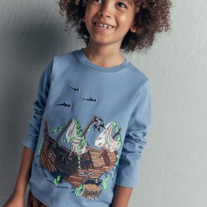 Glow Superstitch T-shirt-Blue Aura Shipwreck
