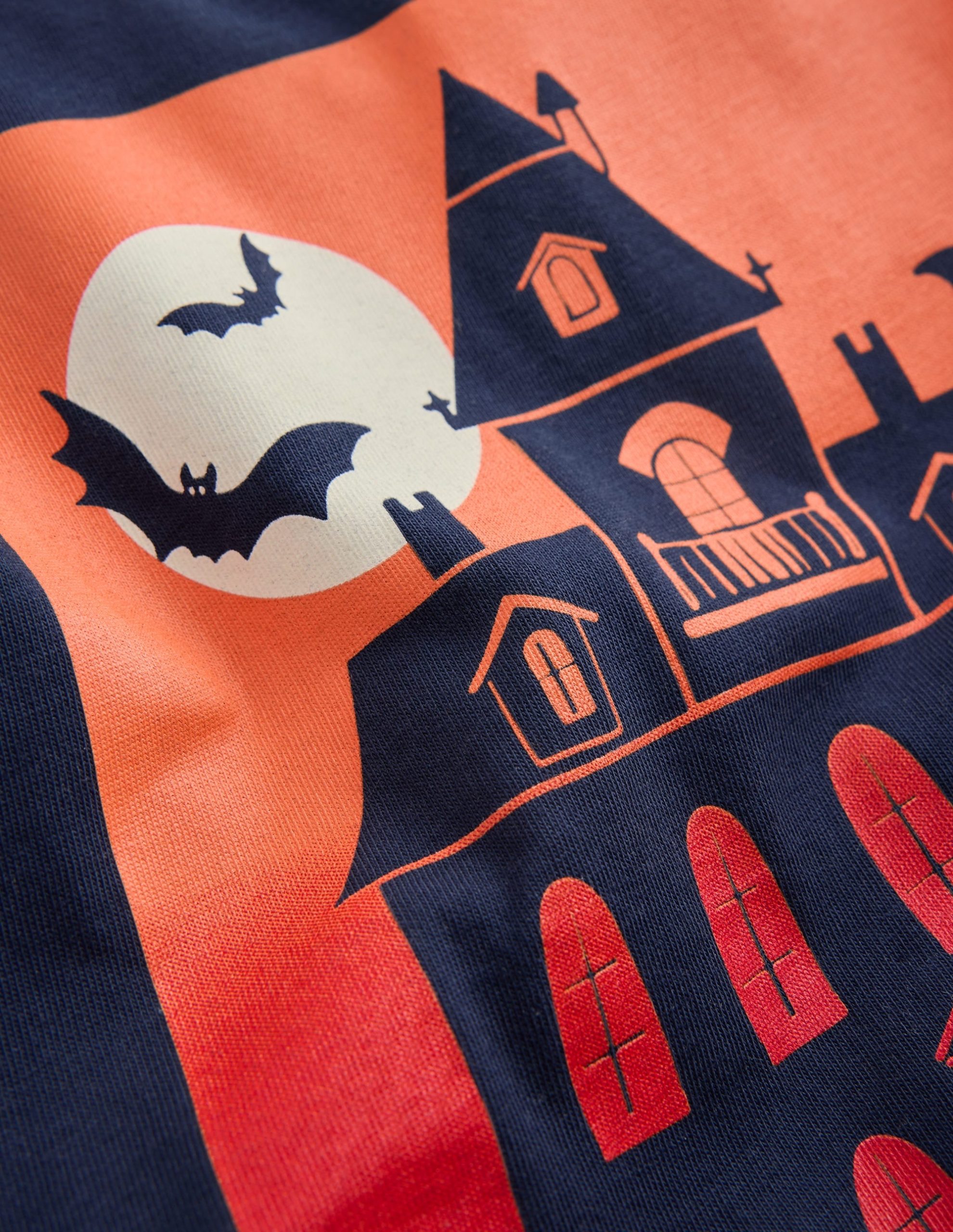 Long Sleeve Glow T-shirt-French Navy. Halloween Castle - Image 5