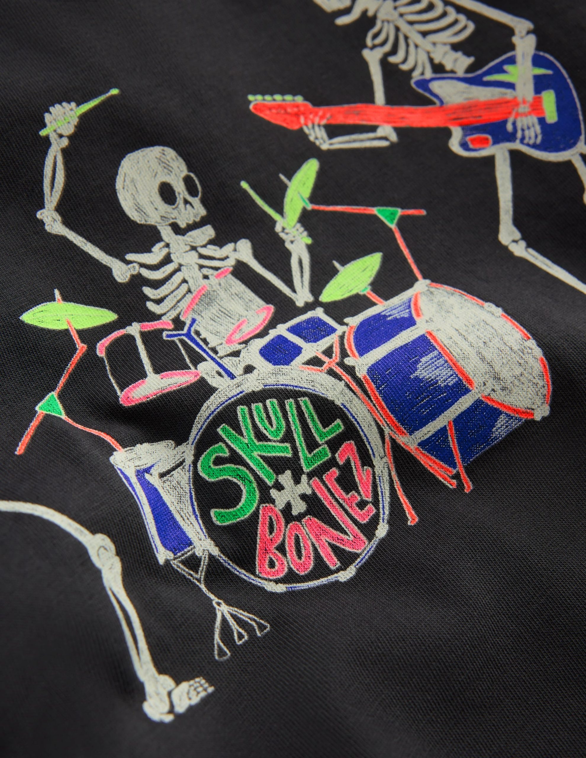 Long Sleeve Glow T-shirt-Shadow Grey. Skeleton Band - Image 3