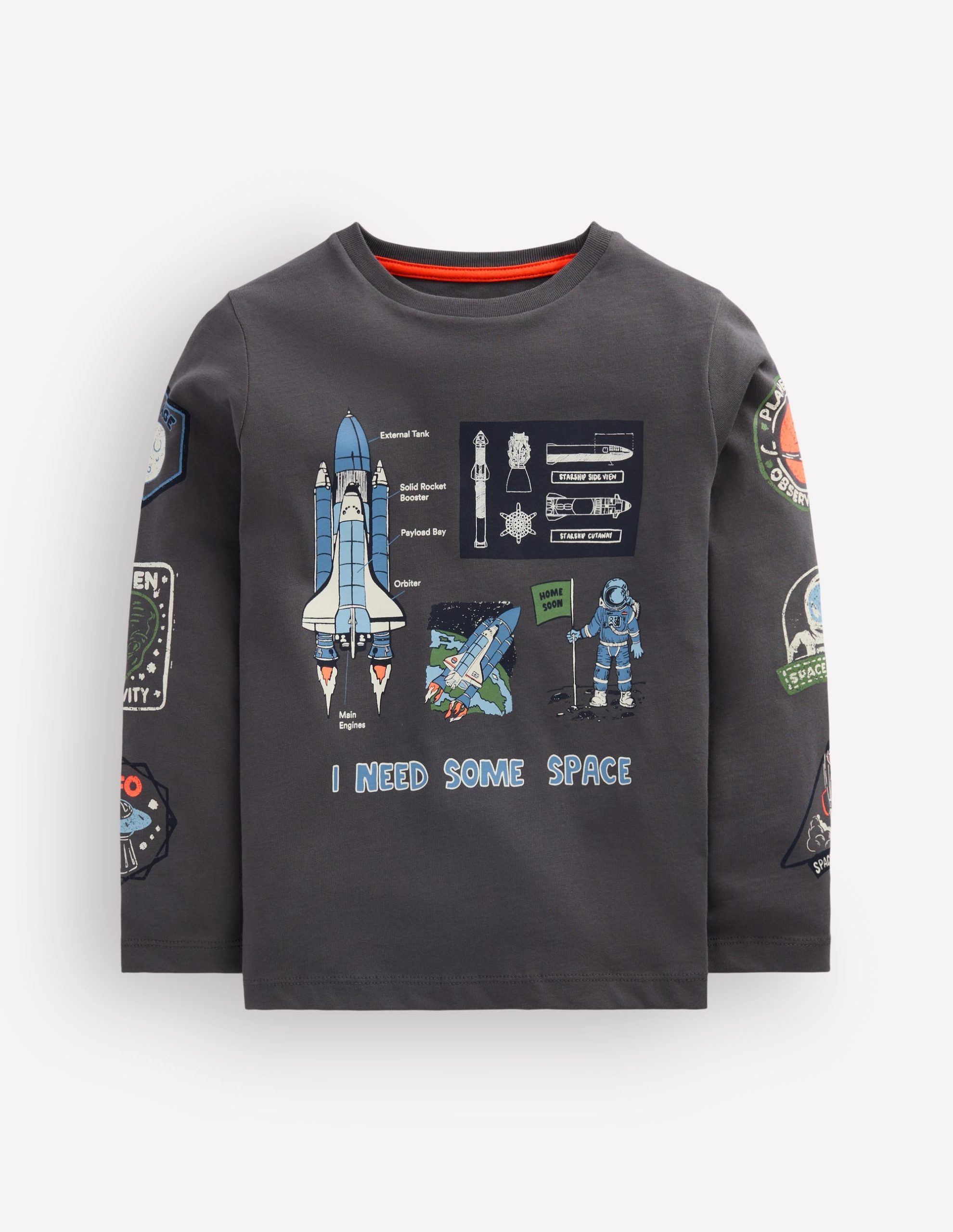 Long Sleeve Glow T-shirt-Warm Grey. Space - Image 3