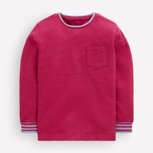 Cosy Mid-weight T-shirt-Sweet Cherry / French Blue