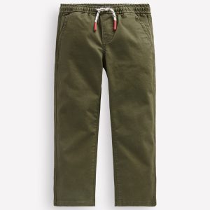 Slim Pull-on Pants-Woodland Green
