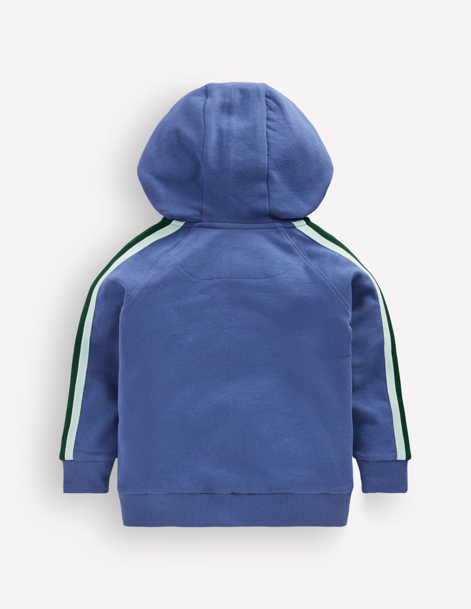 Tape Detail Zip-through Hoody-Denim Blue - Image 2